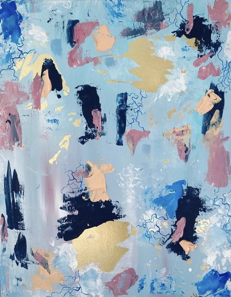 "Serendipity" 2020, Mixed Media on Canvas, 22" x 28", SOLD