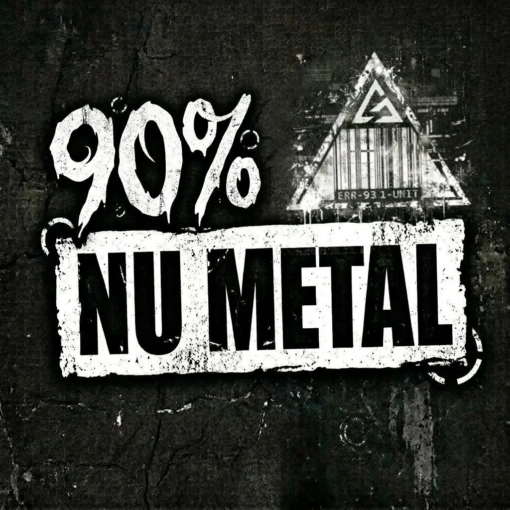 Graffiti-style sign reading '90% NU METAL'
