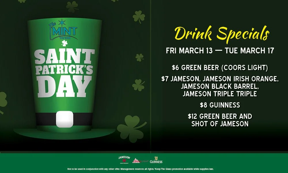 St Patrick's Day Drink Specials