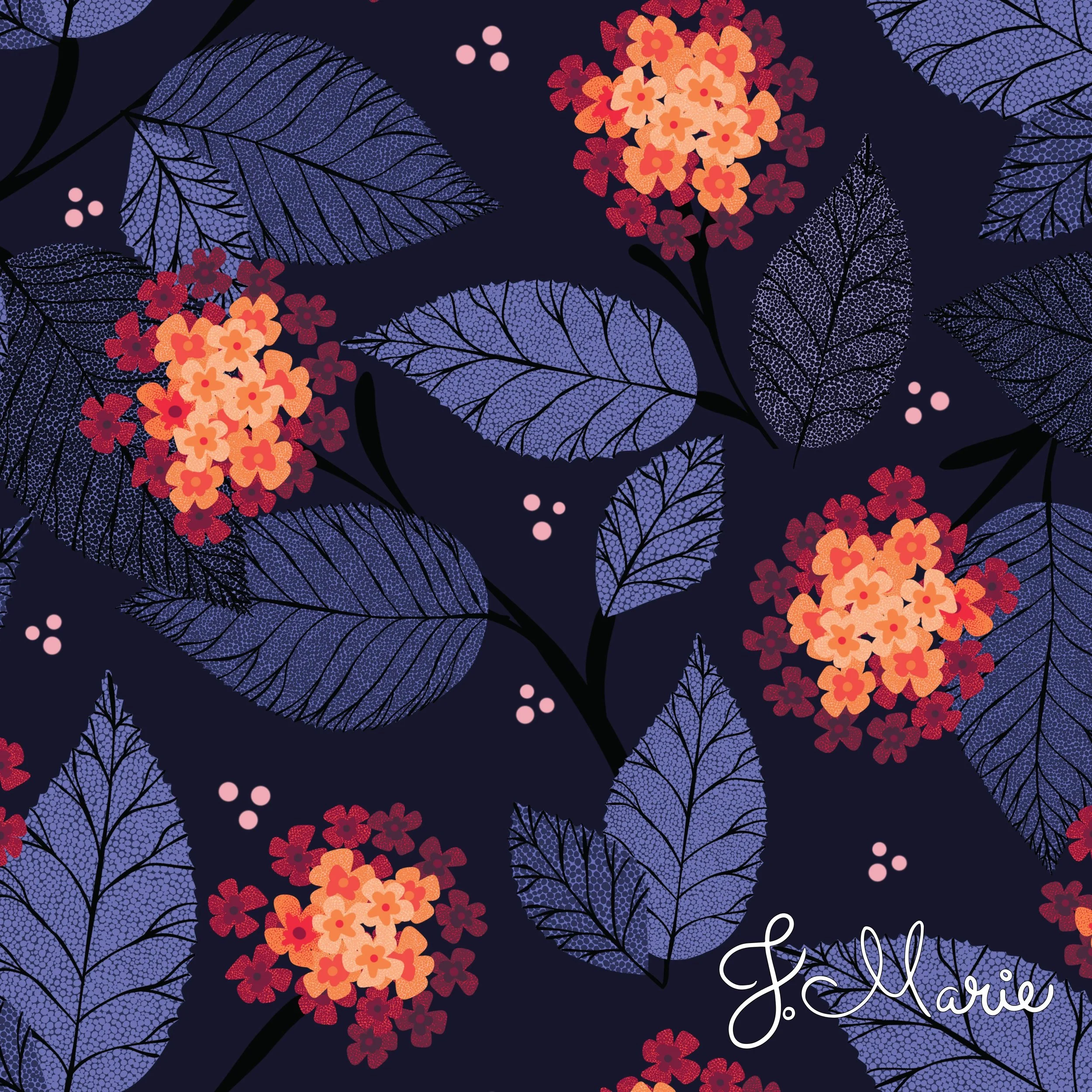 Spoonflower Design Challenge Poisonous Plants Lantana Floral