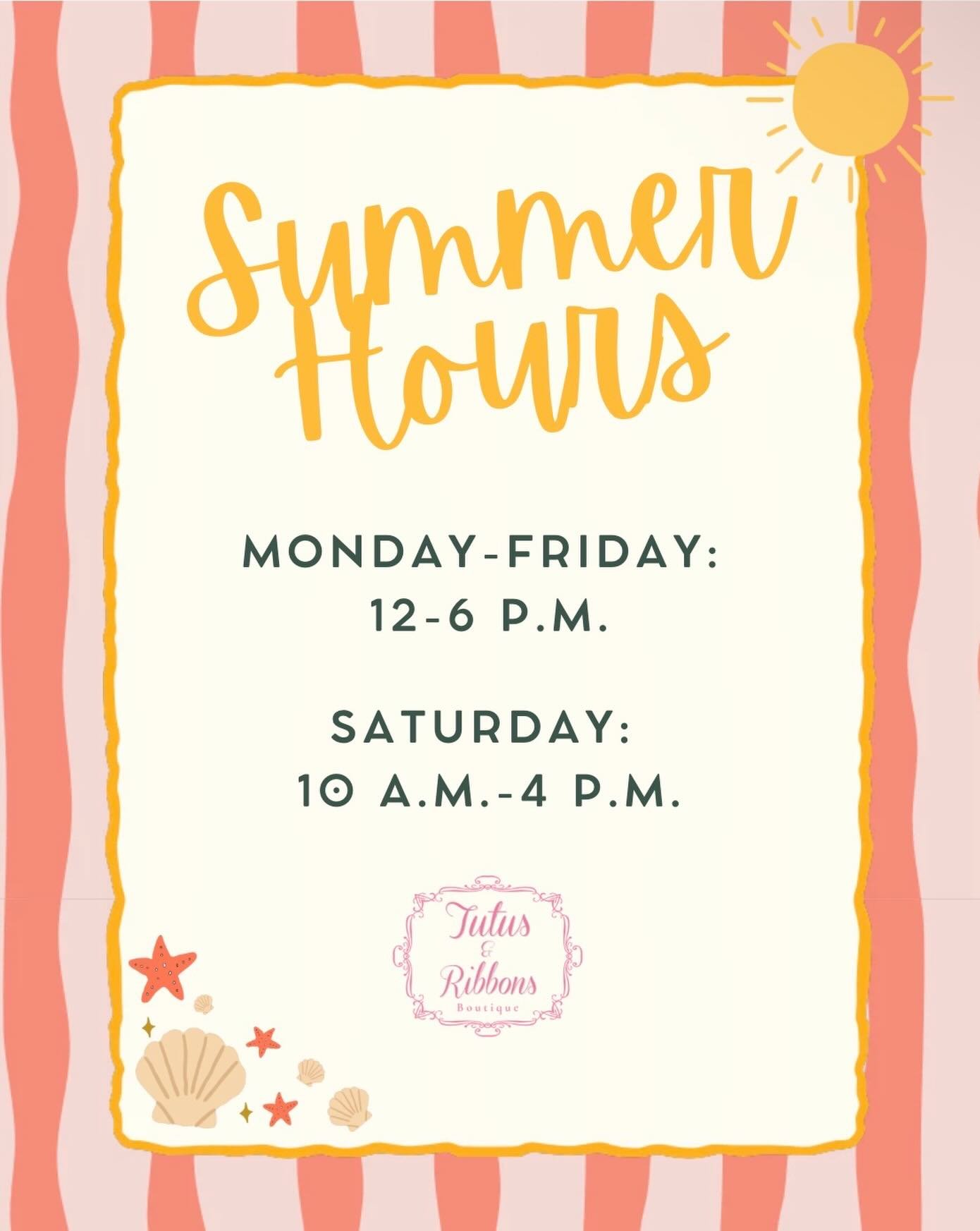 ☀️ New summer hours are officially here! 🩰✨

Summer intensives are in full swing, and now&rsquo;s the time to stock up on all your dance essentials. Plus, ALL ballet flats are 10% OFF for a limited time! 💖

Don&rsquo;t wait until the last minute&md