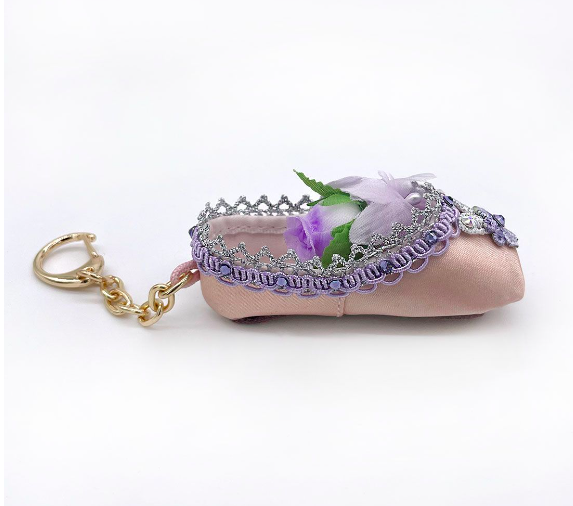 Lilac Fairy Decorated Pointe Shoe Keychain