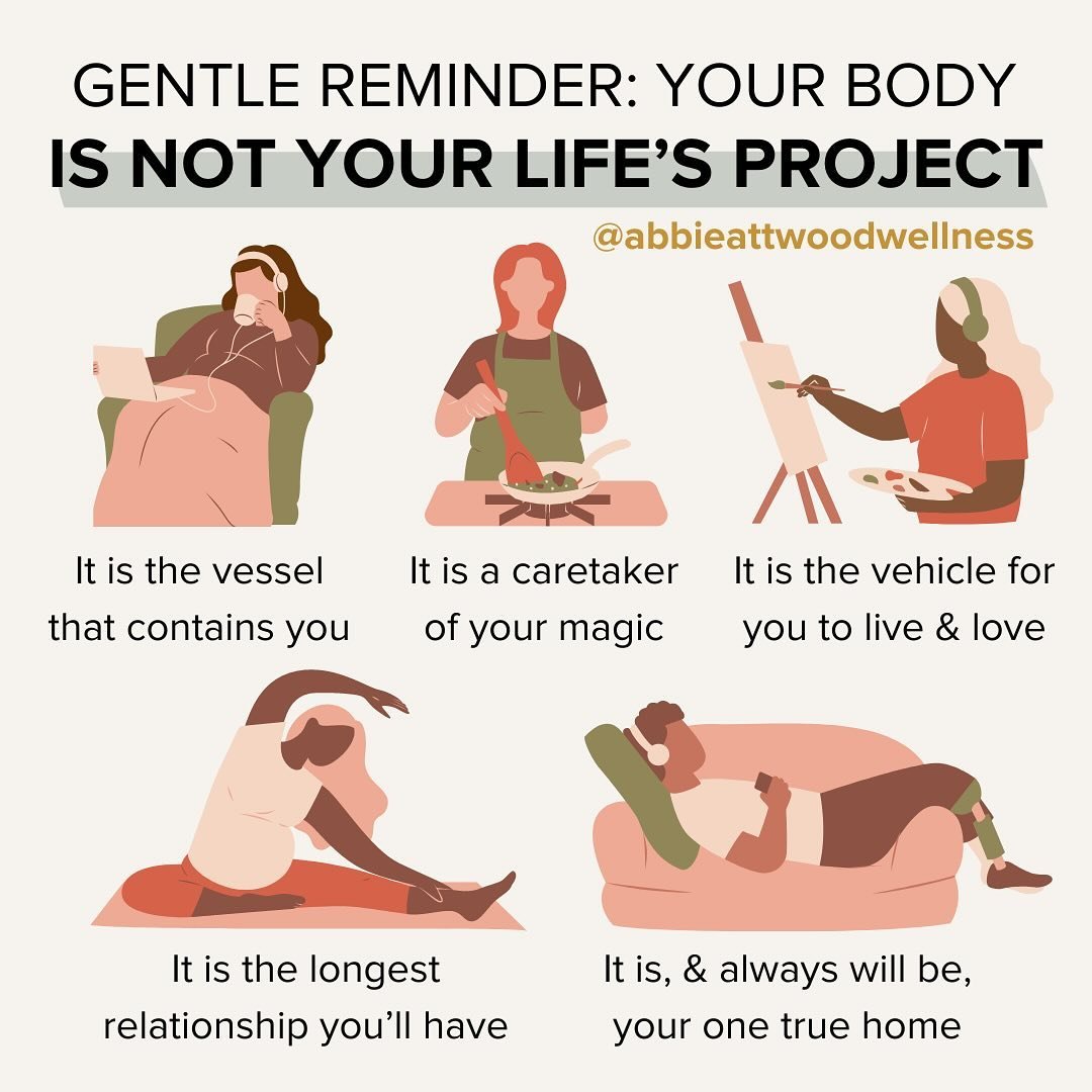 Your body is your home.🏡 (stop the renovations🫶🏼)

It&rsquo;s hard to have a human body. It&rsquo;s also magical. If we can shift into a way of being with it that is not about how it looks, but rather that it is our keeper; our vessel; our vehicle