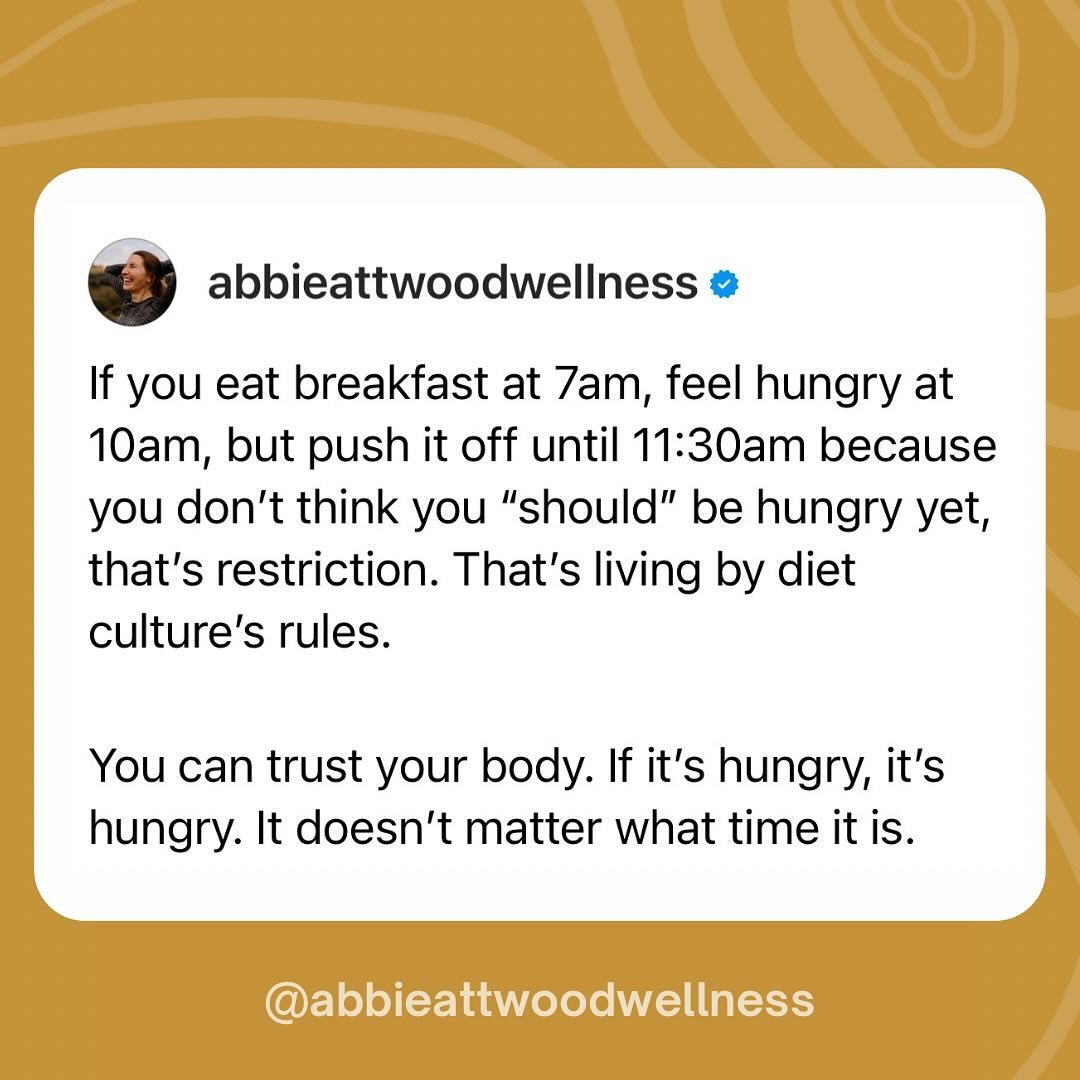 Restrictive eating shows up in sneaky and insidious ways. Gentle reminder this morning &hearts;️👇🏽

Mental restriction (like this) can be super hard to detect. It can feel benign, normal, or even be mistaken as &ldquo;discipline.&rdquo; All the whi