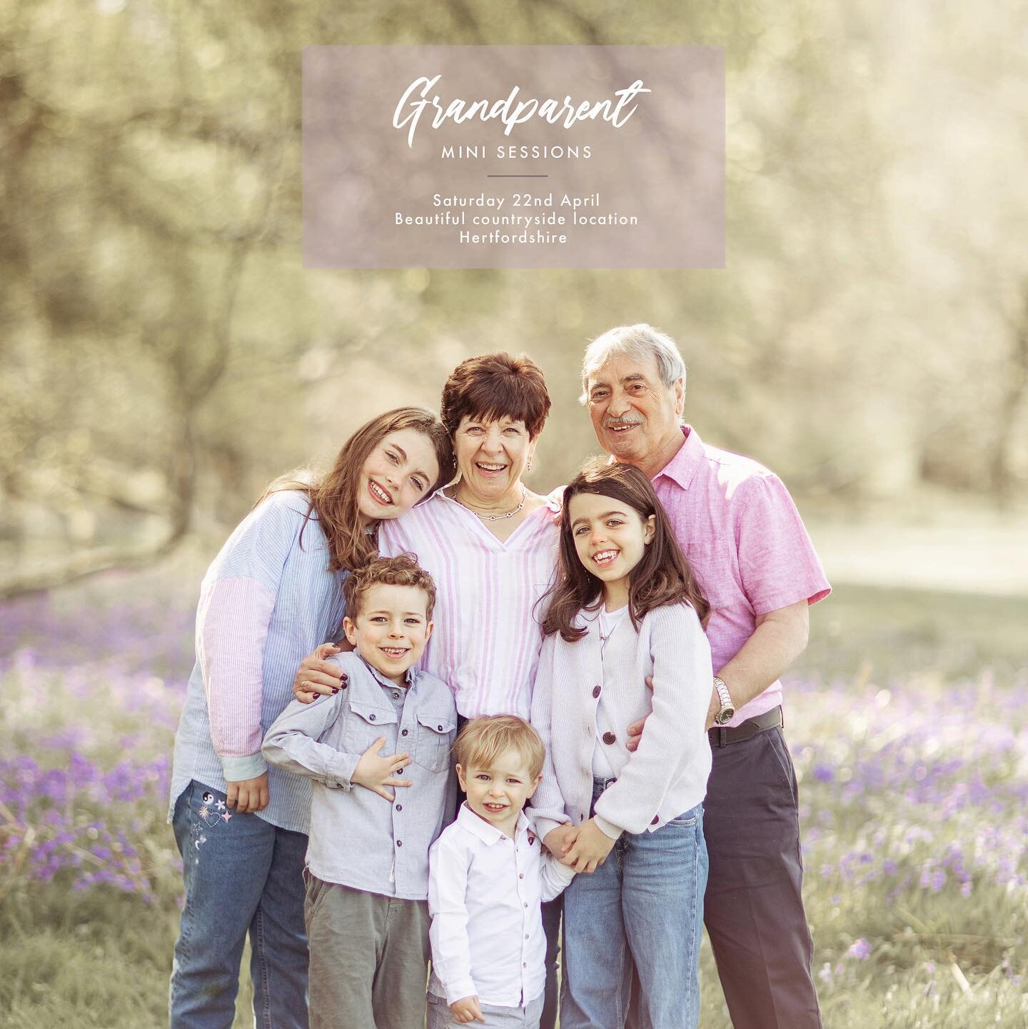 Grandparent Mini Sessions | Spring | Saturday 22nd April 2023

An incredibly special and heartwarming session | Grandparents and their beloved family.

40 minute sessions focused on the Grandparents, to include the whole family, siblings* and pets we