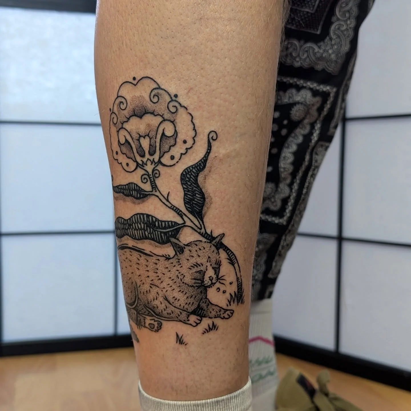 Pet portraits are always welcome, it's always a pleasure to tattoo your pets and immortalise them with you . This was Andy's first tattoo and such a fun custom to draw loosely based on my doe flash I drew earlier this year, thanks for coming in and f