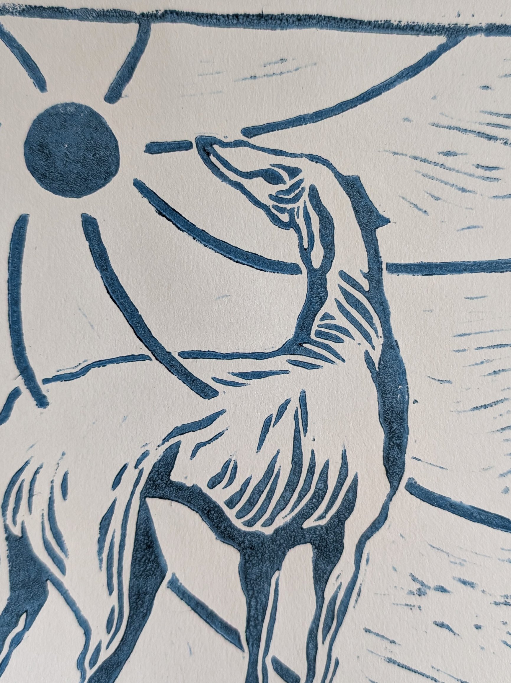 Gazing Lino A4 Print