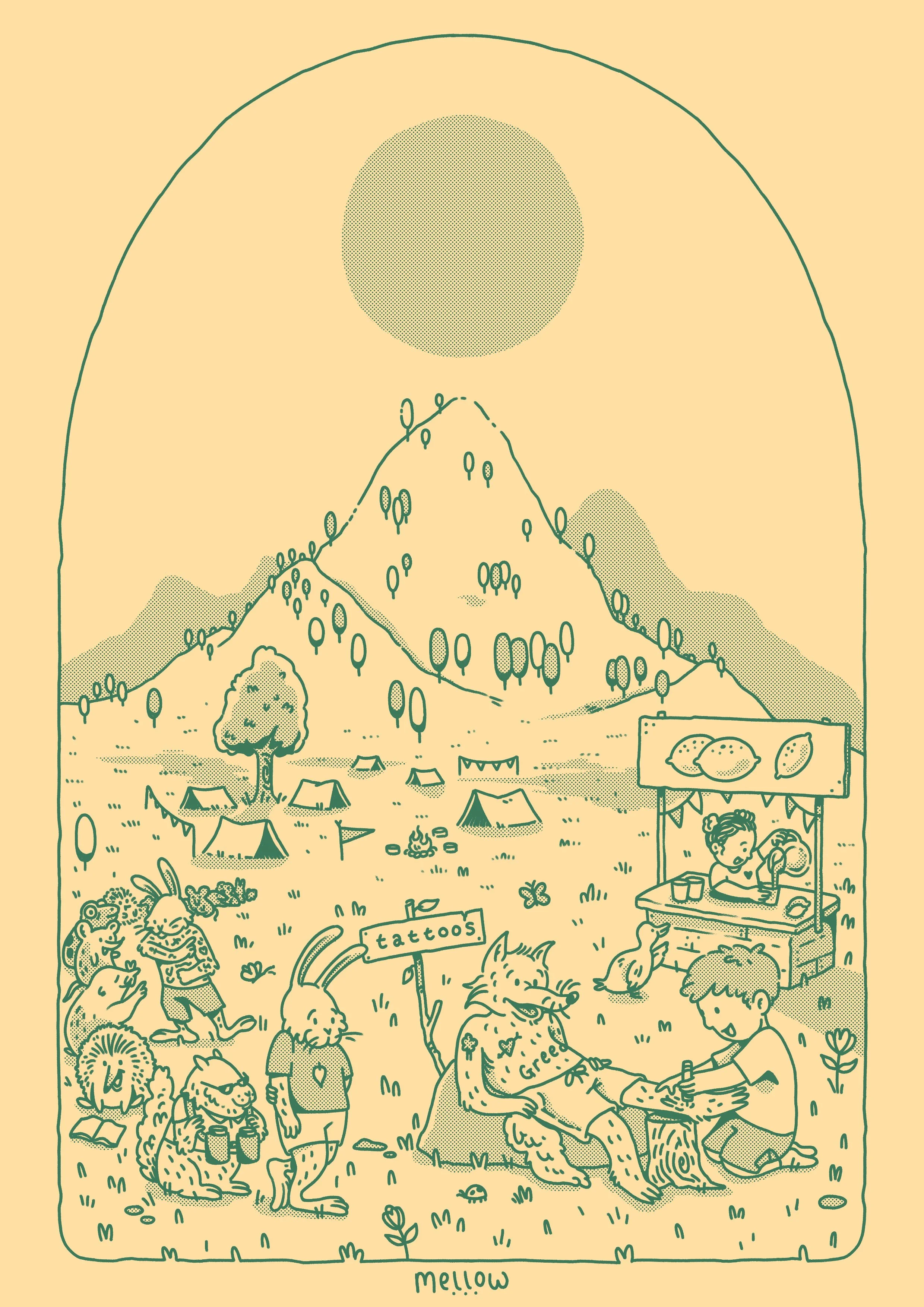 camp mellow 2026 t-shirt design