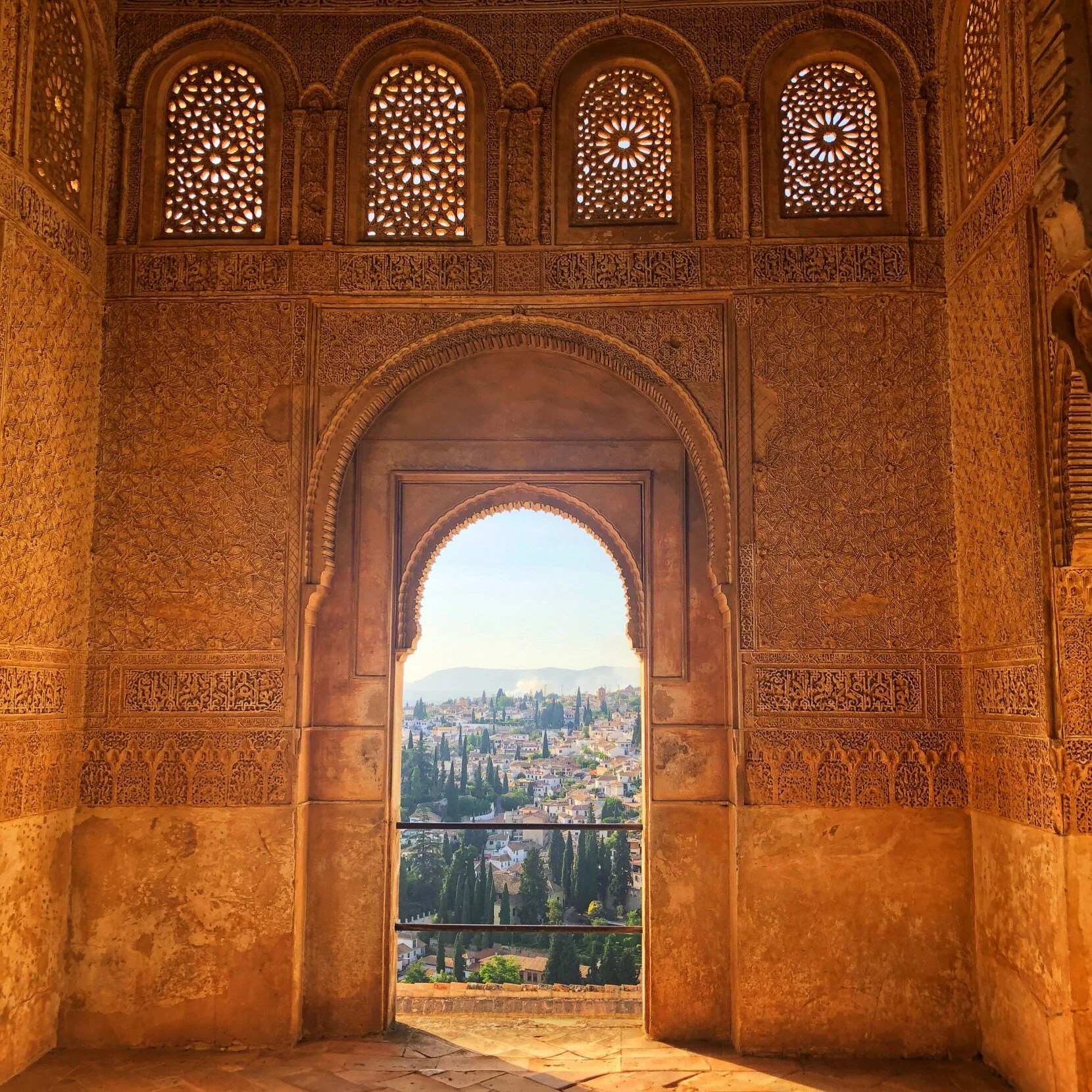 Looking to the Alhambra from the expansive gardens of Generalife