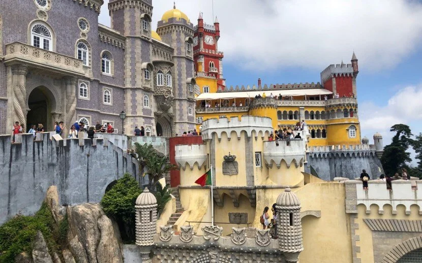 Palace de Pena – feels surreal with its fairytale turrets and bright primary colors