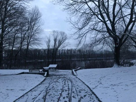 Even on snowy days, I still like to get bundled up, put on a podcast and take a walk by the Willamette River