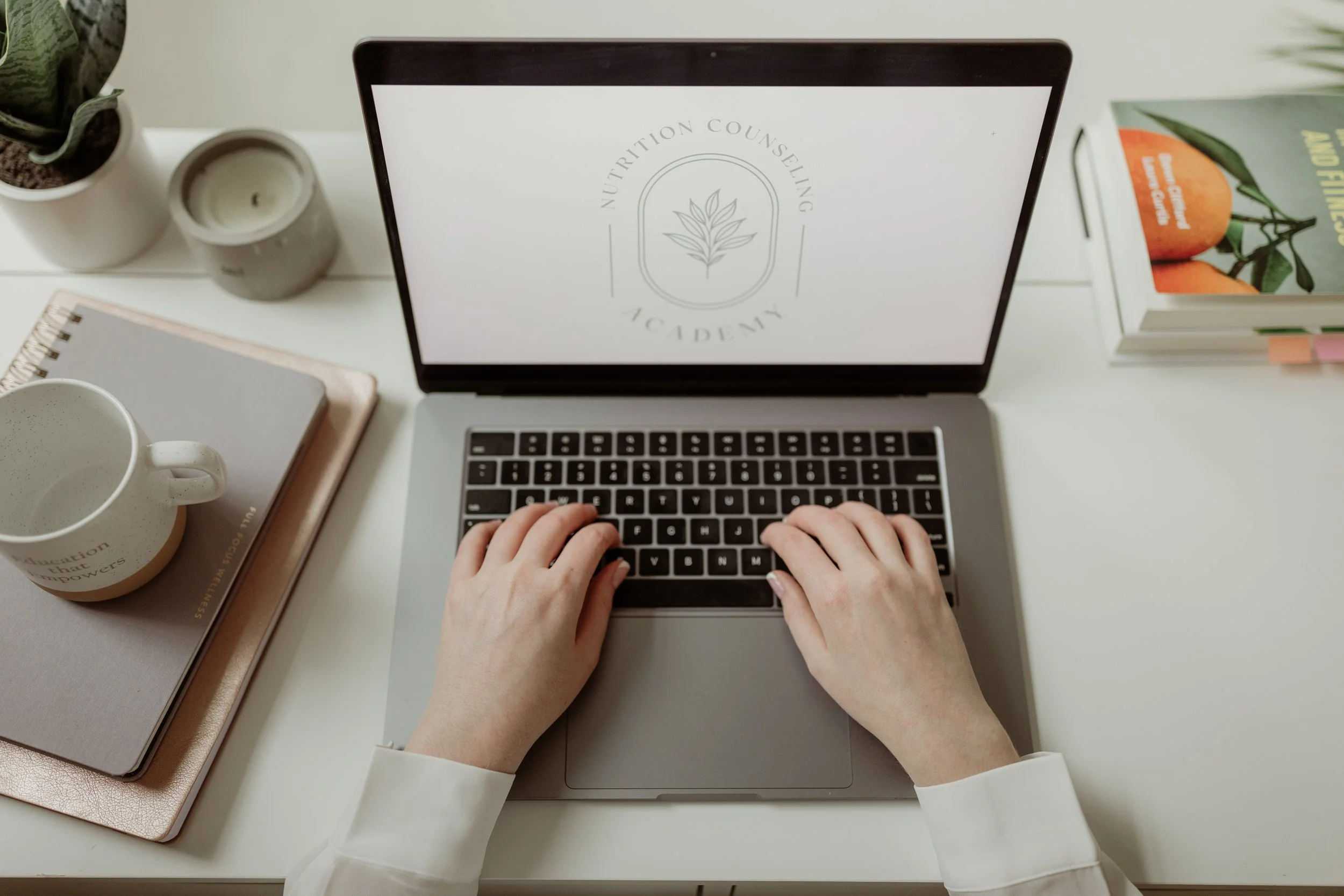 NUTRITION COUNSELING ACADEMY BRAND IDENTITY + WEB DESIGN + DEVELOPMENT + VIRTUAL PHOTOSHOOT SUPPORT