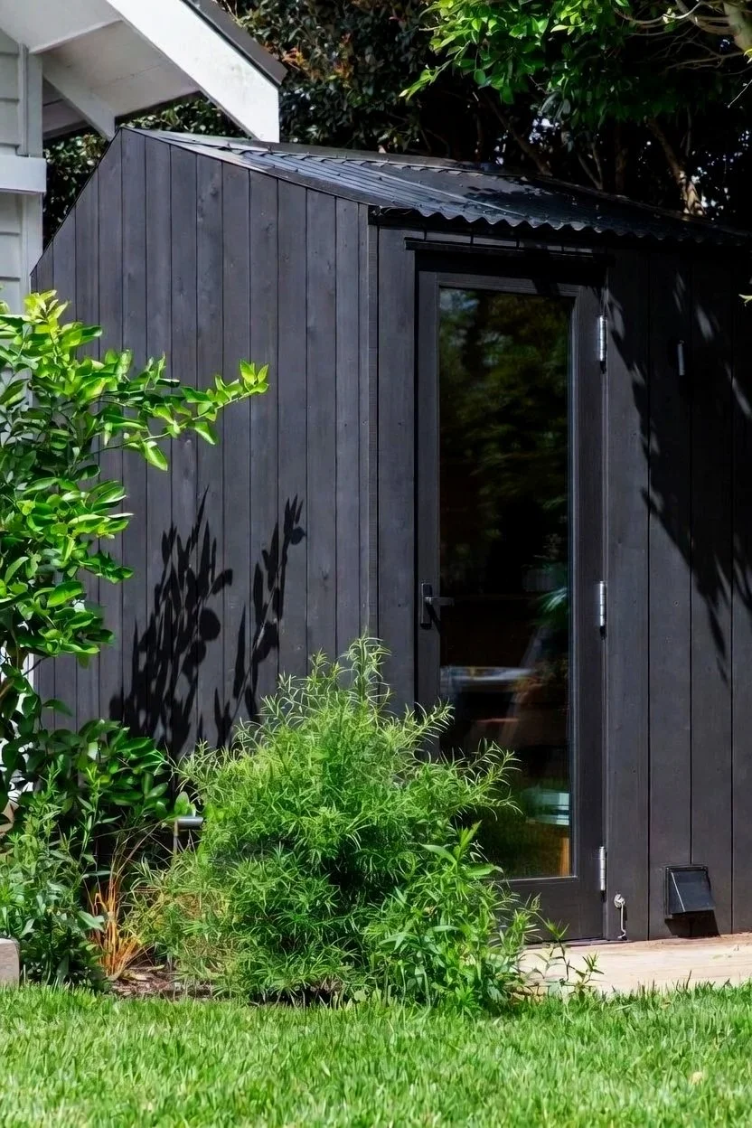 Bespoke outdoor sauna in a private garden designed and built by Hideaway