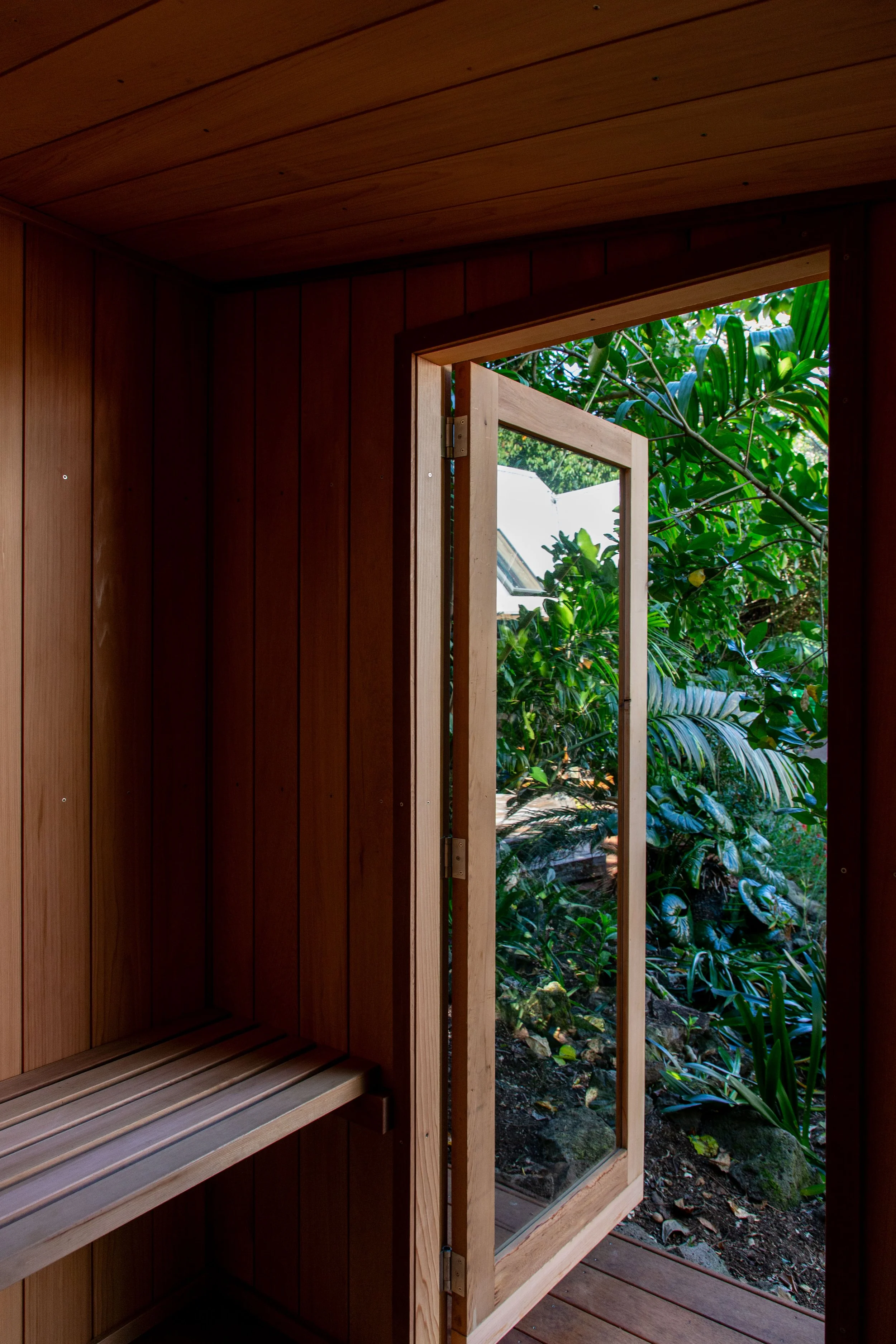 Garden Sauna lined in Western Red Cedar