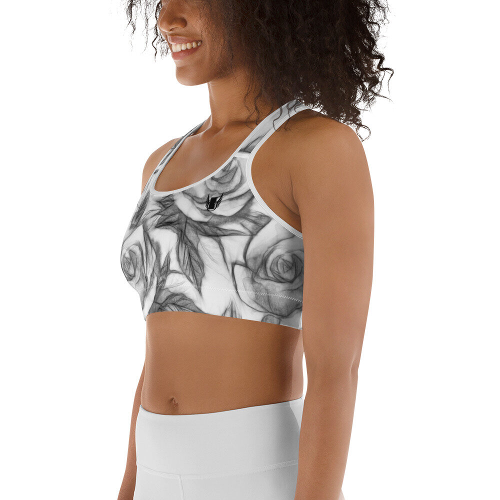 Workout sets for women Floral & Letter Graphic Sports Bra