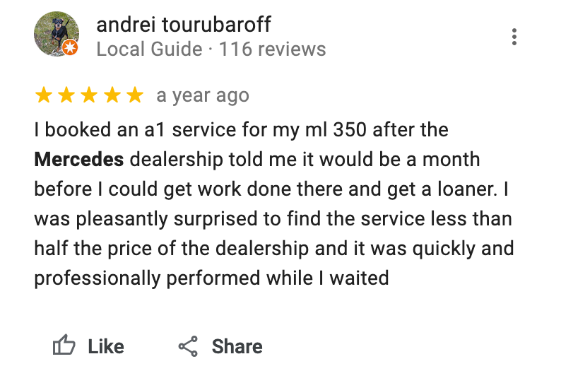 5-star-google-review-for-Northwest Autohaus · 4007 Crater Lake Hwy California OR 97504.png