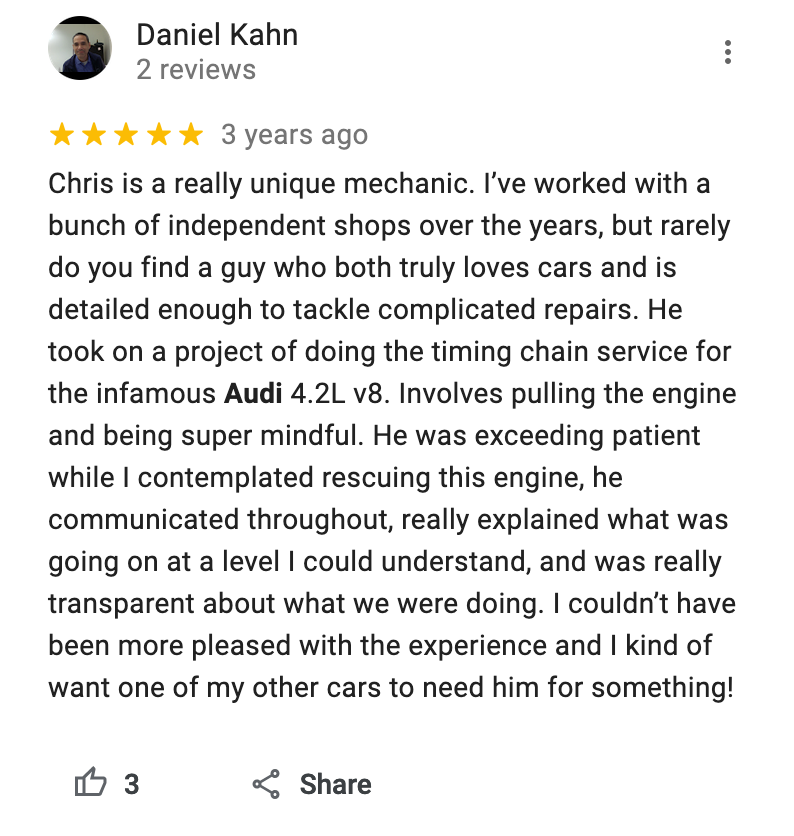 5-star-review-for-Audi-mechanics-at-Northwest Autohaus · 4007 Crater Lake Hwy California OR 97504.png
