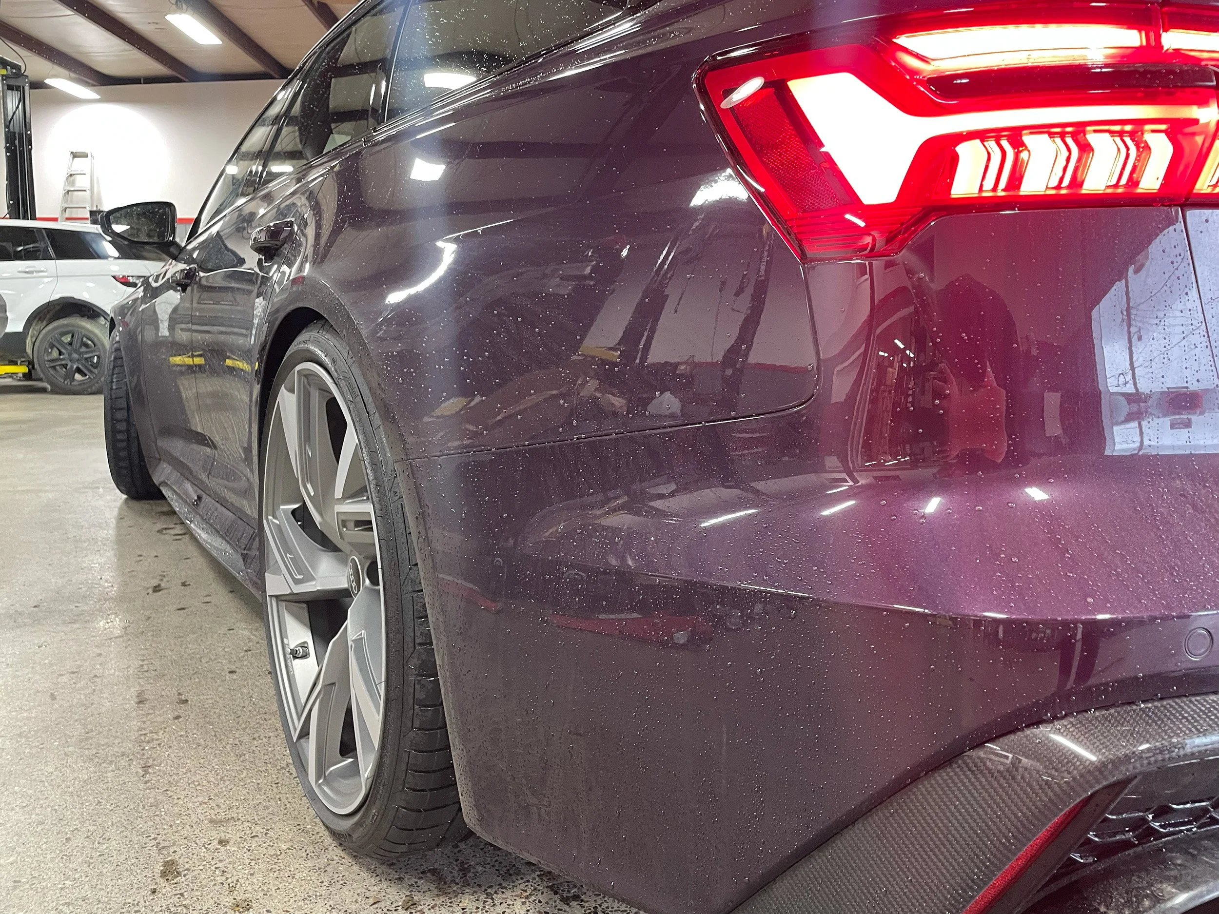 New Audi RS6 in the California oregon mechanic shop