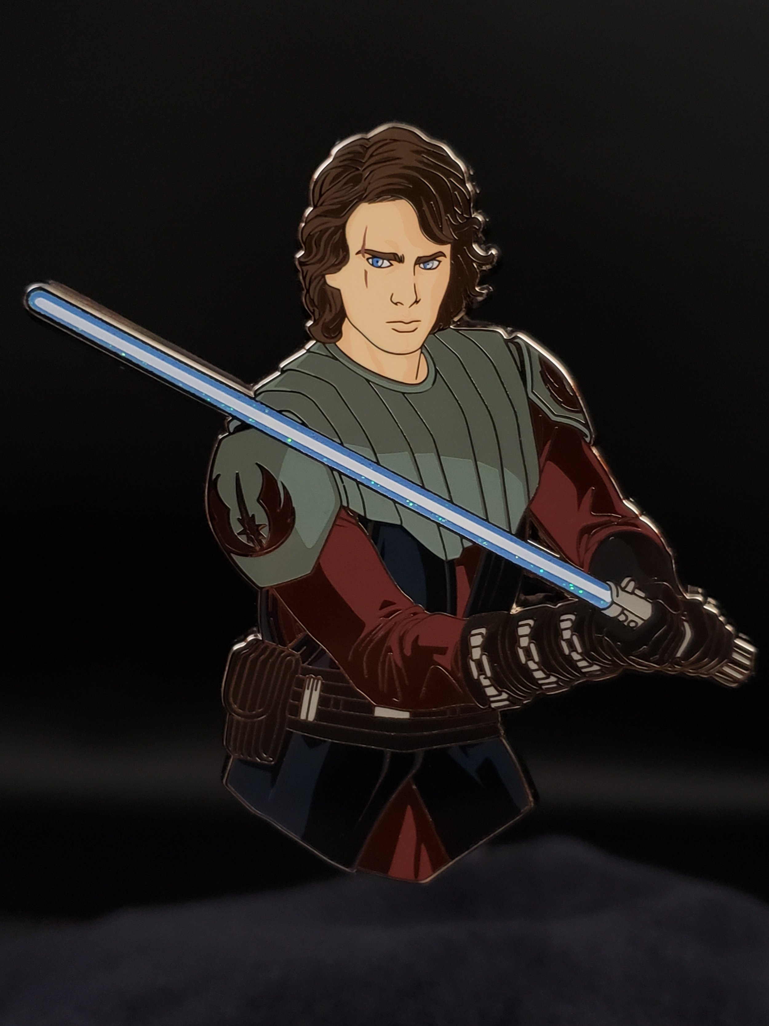 “He was my master. What would have surprised people was how kind he was. He cared deeply about his friends, and looked out for them until the end.”
I genuinely love this pin because his eyes show the internal conflict Anakin Skywalker endured .
I