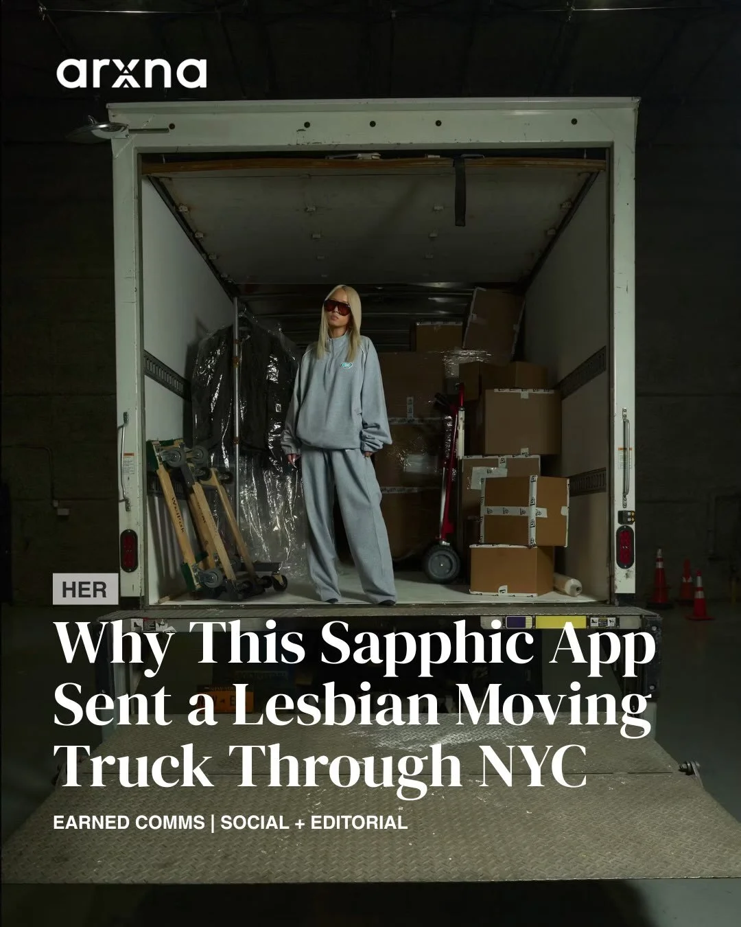 Every sapphic knows the joke: what does a lesbian bring to a second date? A moving truck. Instead of shying away from the U-Haul stereotype, @hersocialapp decided to celebrate it, loudly, joyfully, and on wheels.

HER, the world&rsquo;s largest datin