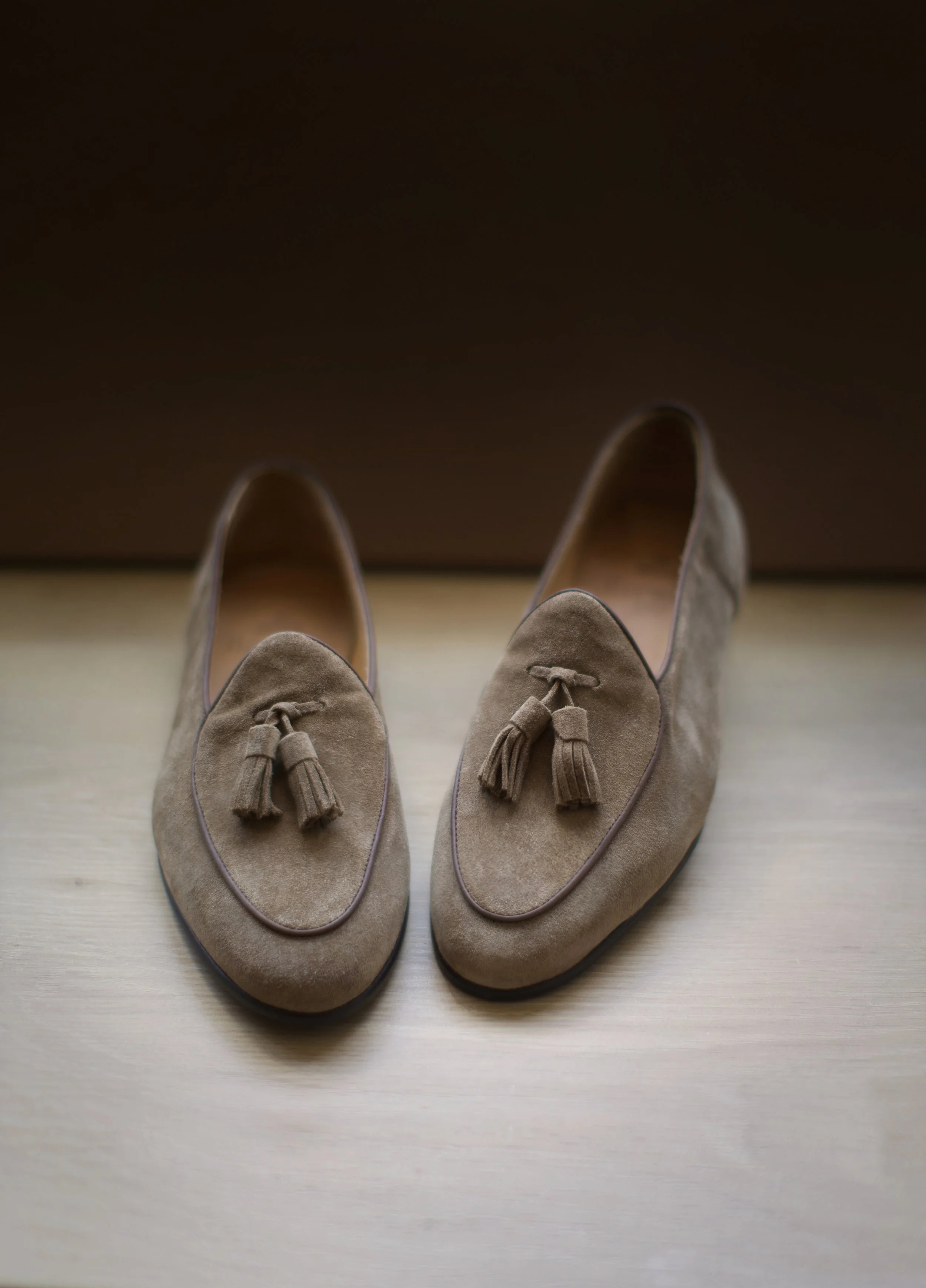 Belgian Tassel Loafer Taupe