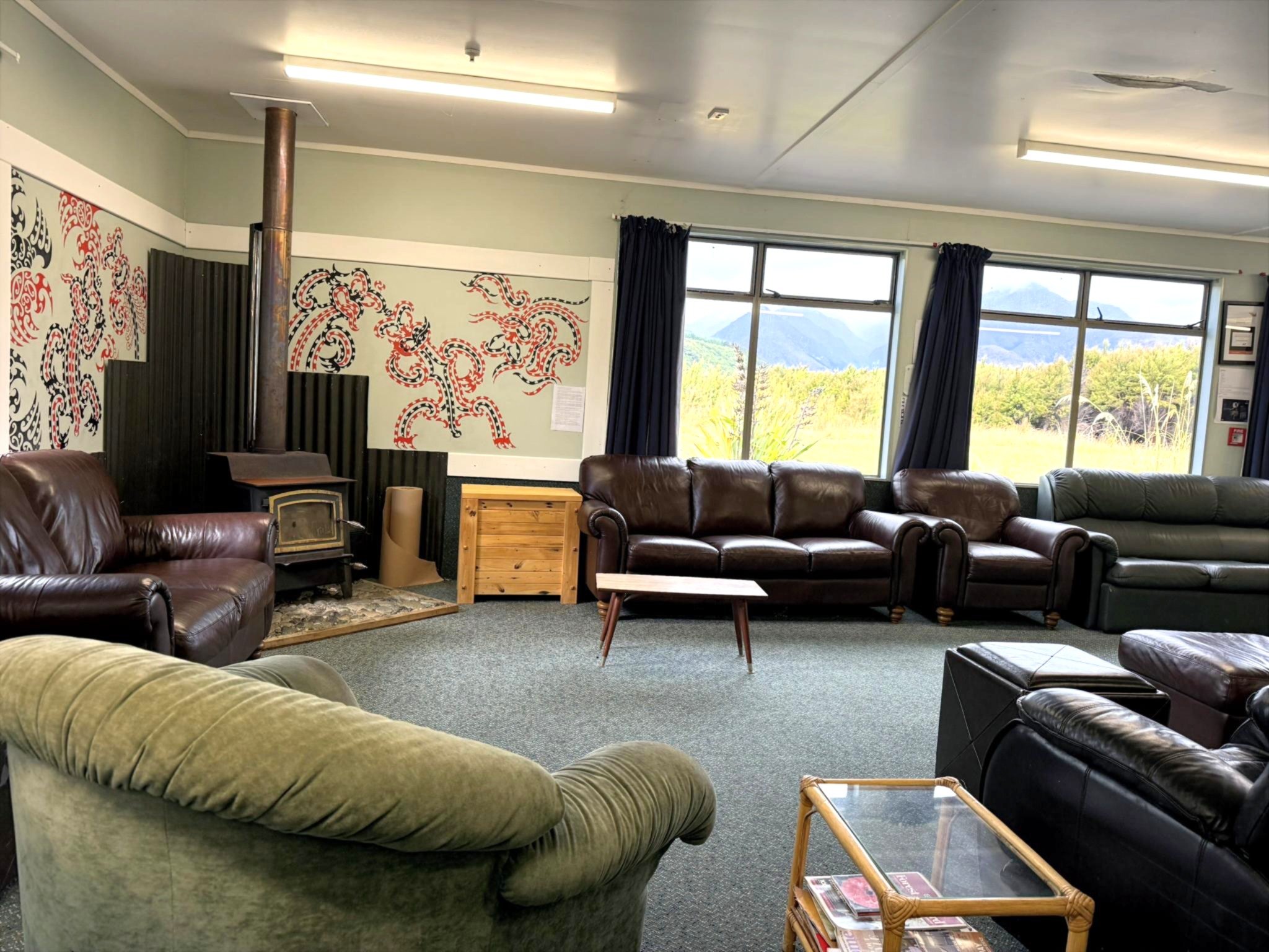 Seating area around fire