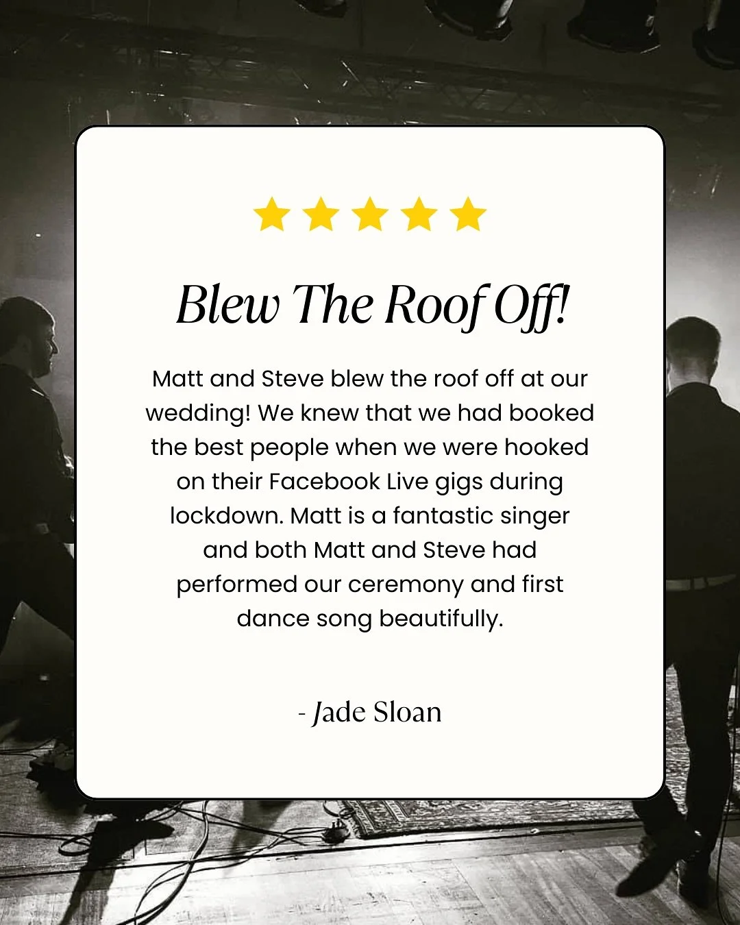 We hear it a lot... &ldquo;&lsquo;Can a 2-piece band really bring the party?&rsquo; 

We&rsquo;ll just leave these here... 🥳

#WeddingVibes #TwoPiecePower #LiveMusicMagic #weddingbands #bandforhire #weddingentertainment