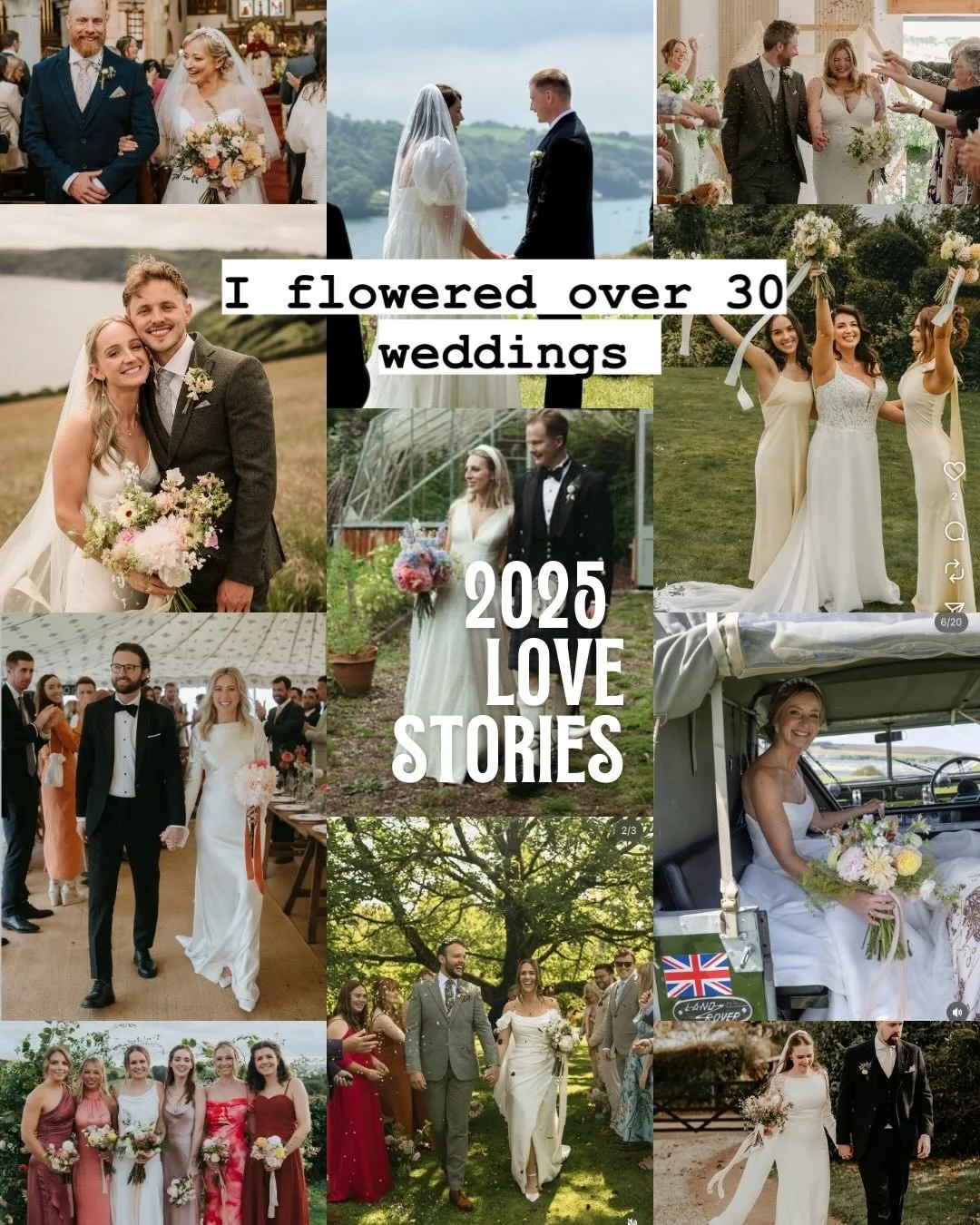 A little 2025 recap, good &amp; bad.  WARNING ‼️ if you don&rsquo;t like snakes avoid slide 3 🐍

1. I flowered over 30 amazing weddings this year. Lesson learnt in knowing when to say I&rsquo;m fully booked ❤️
2. My flowers appeared in @britishvogue