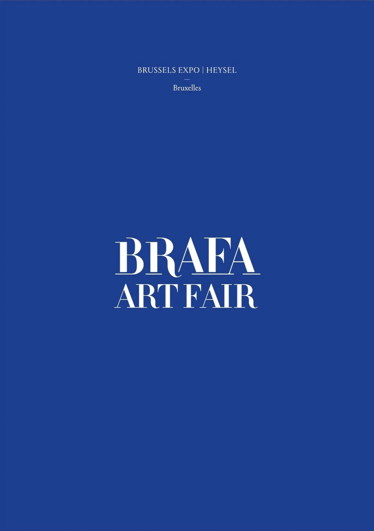 Programme de l'exposition d'art BRAFA Art Fair à Bruxelles, organisé par Bruxelles Expo et Heysel.