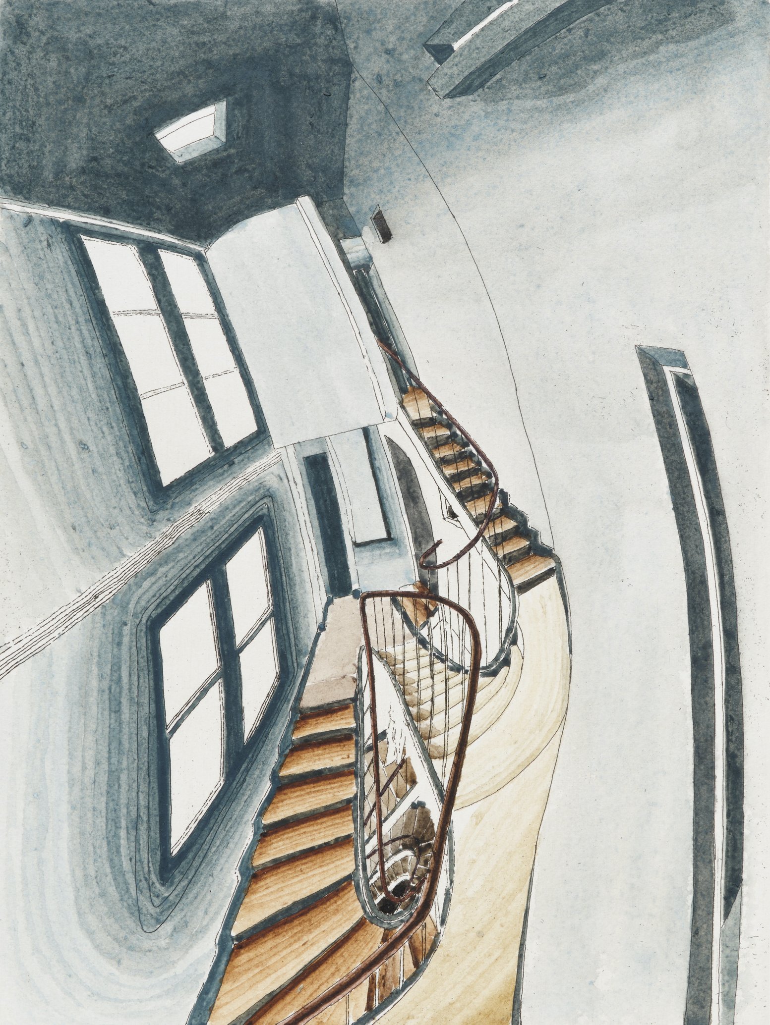 Sam Szafran, Escalier de la rue de Seine, vers 1975