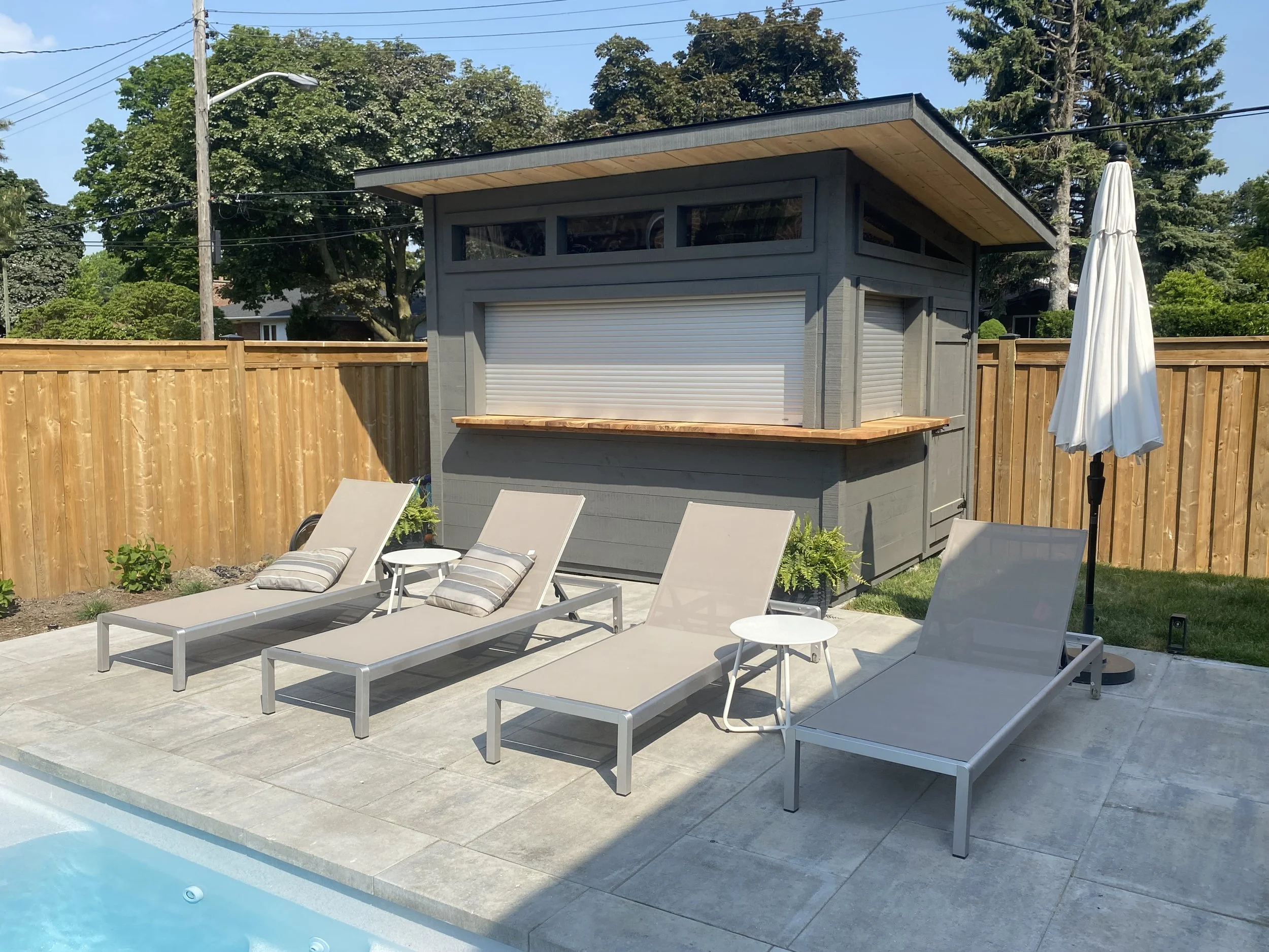 10x12 Modern Lean-To Pool Cabana — Northsheds