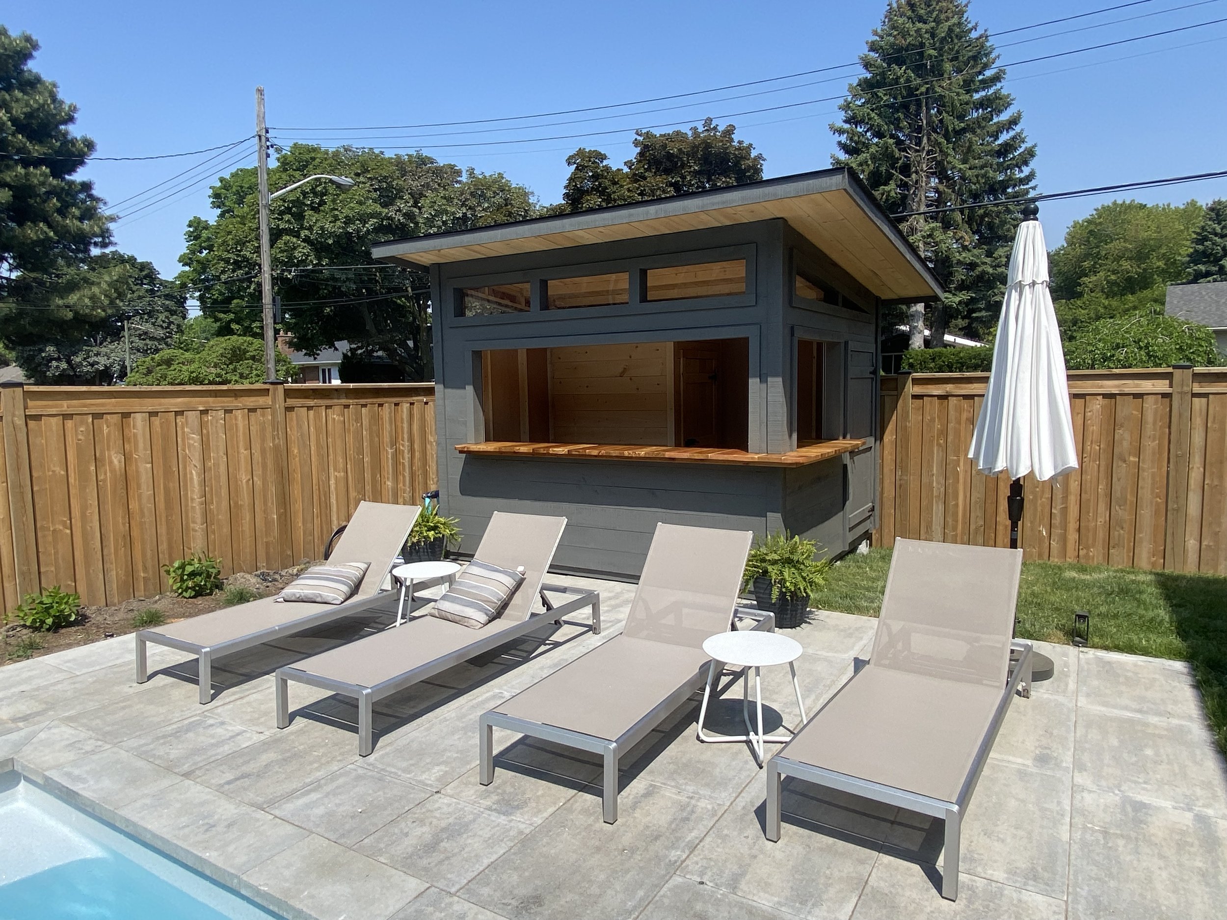 10x12 Modern Lean-To Pool Cabana — Northsheds