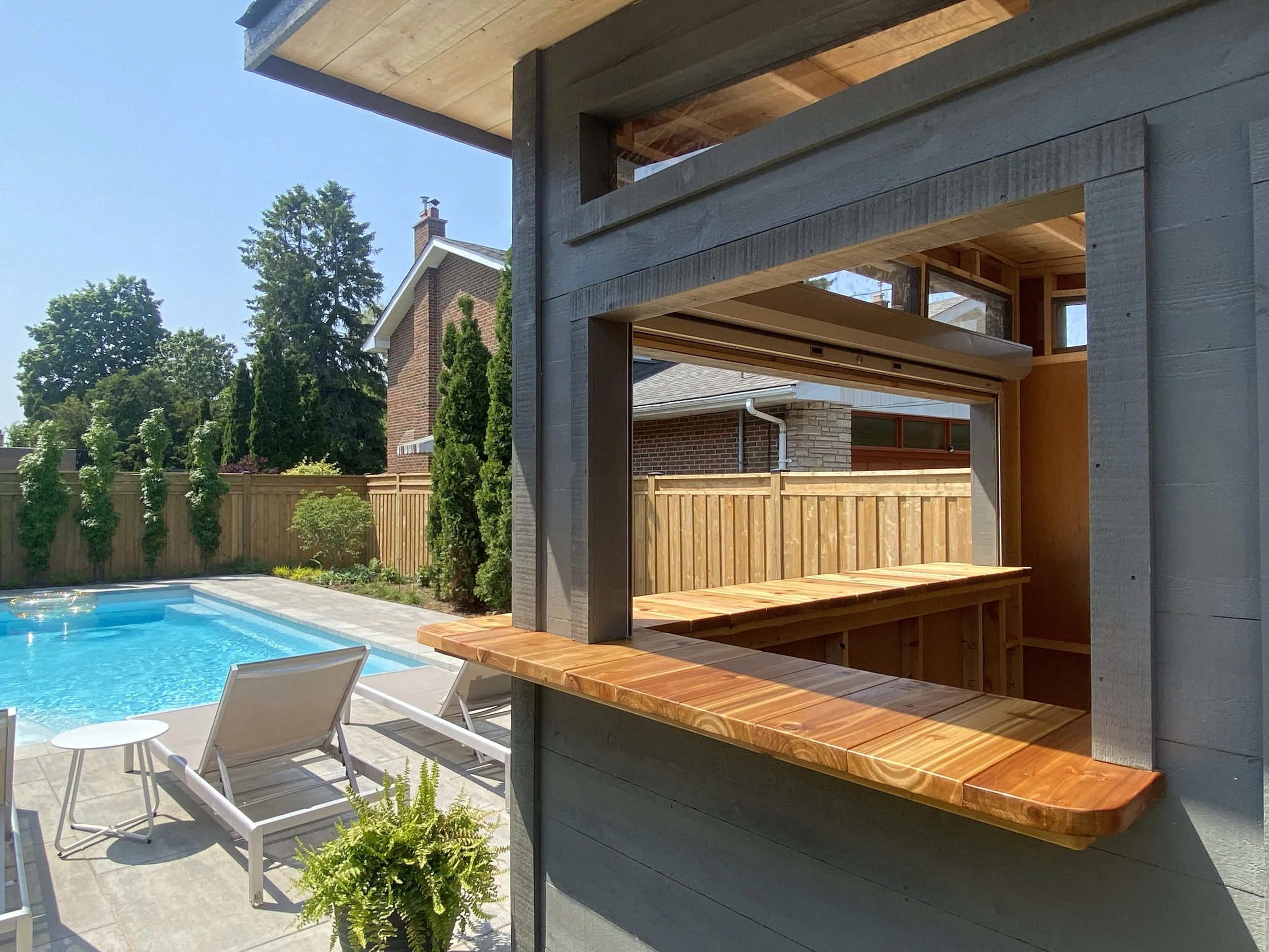 10x12 Modern Lean-To Pool Cabana — Northsheds
