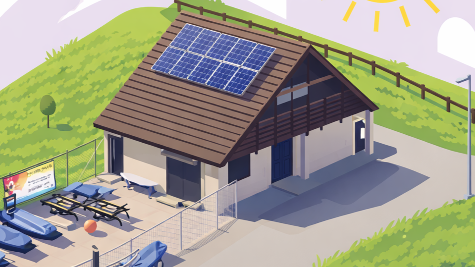 Our clubhouse with solar panels