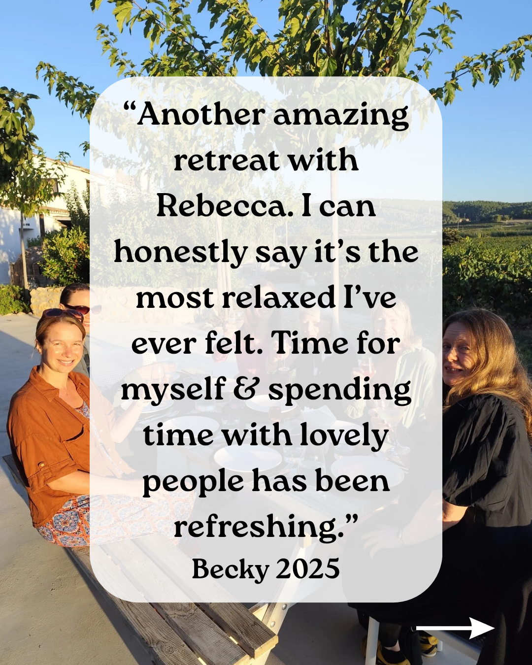 Getcalmer Women's Retreat testimonial Soul farm Mas els Igols Barcelona Spain