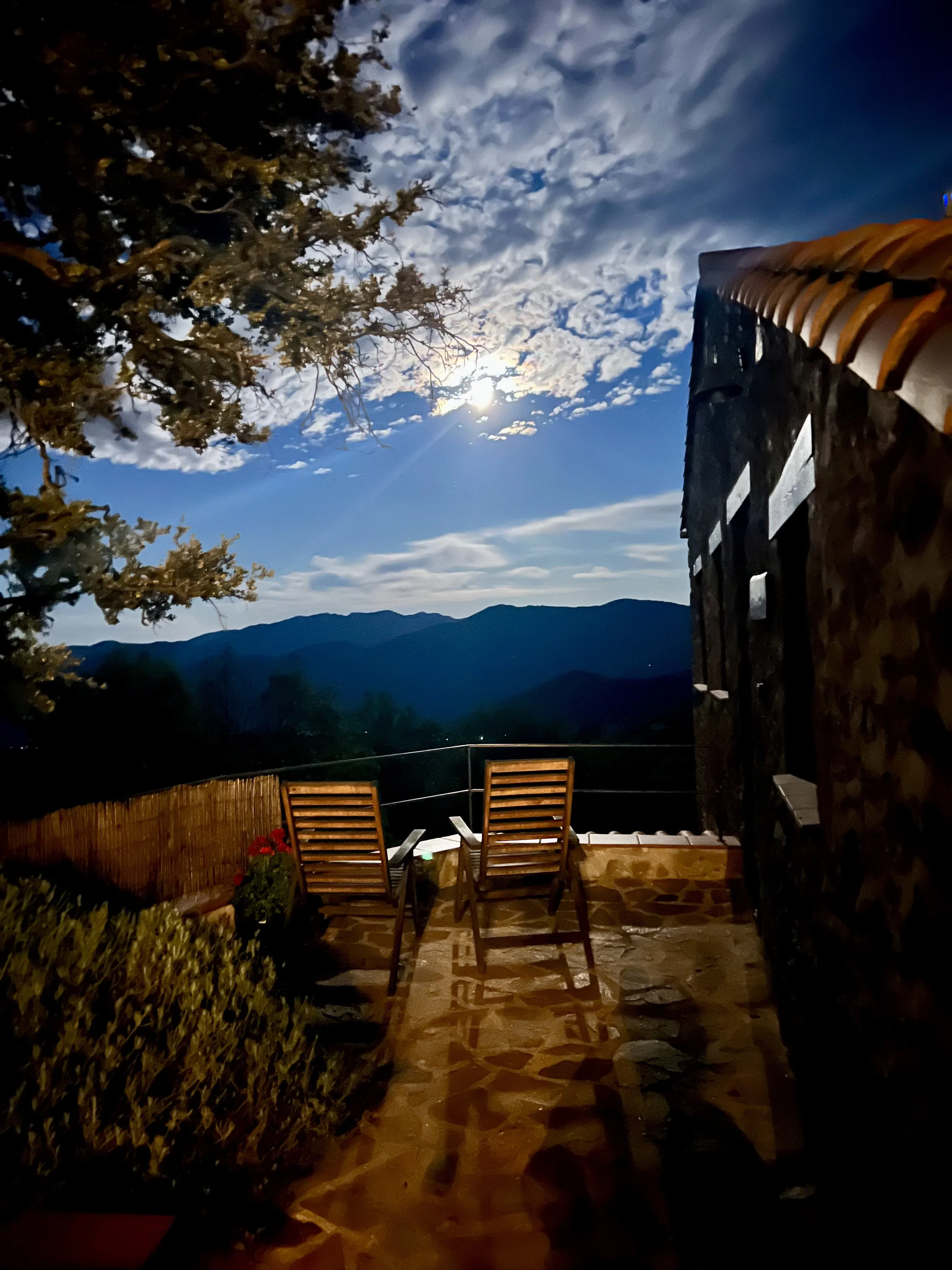 Night sky mountain views at La Taillede Retreat Pyrenees France