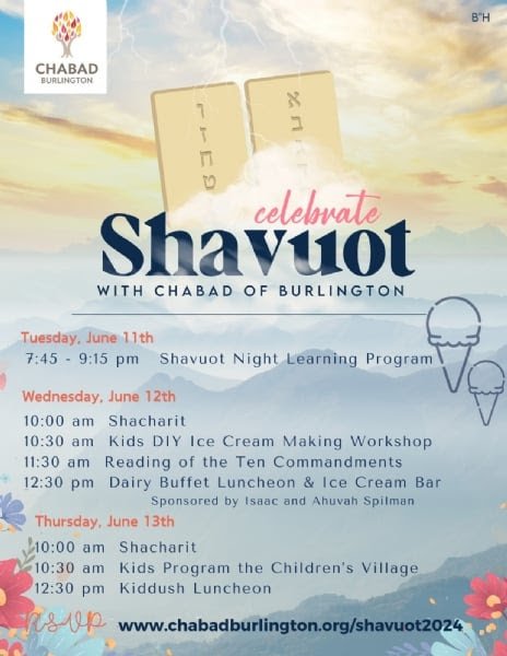 Shavuot with Chabad of Burlington