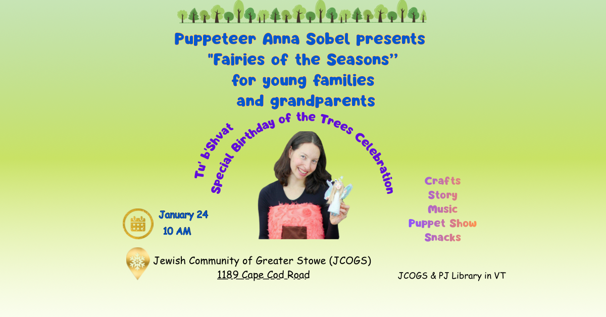 YOUNG FAMILIES TU B’SHVAT FUN WITH PUPPETEER ANNA SOBEL