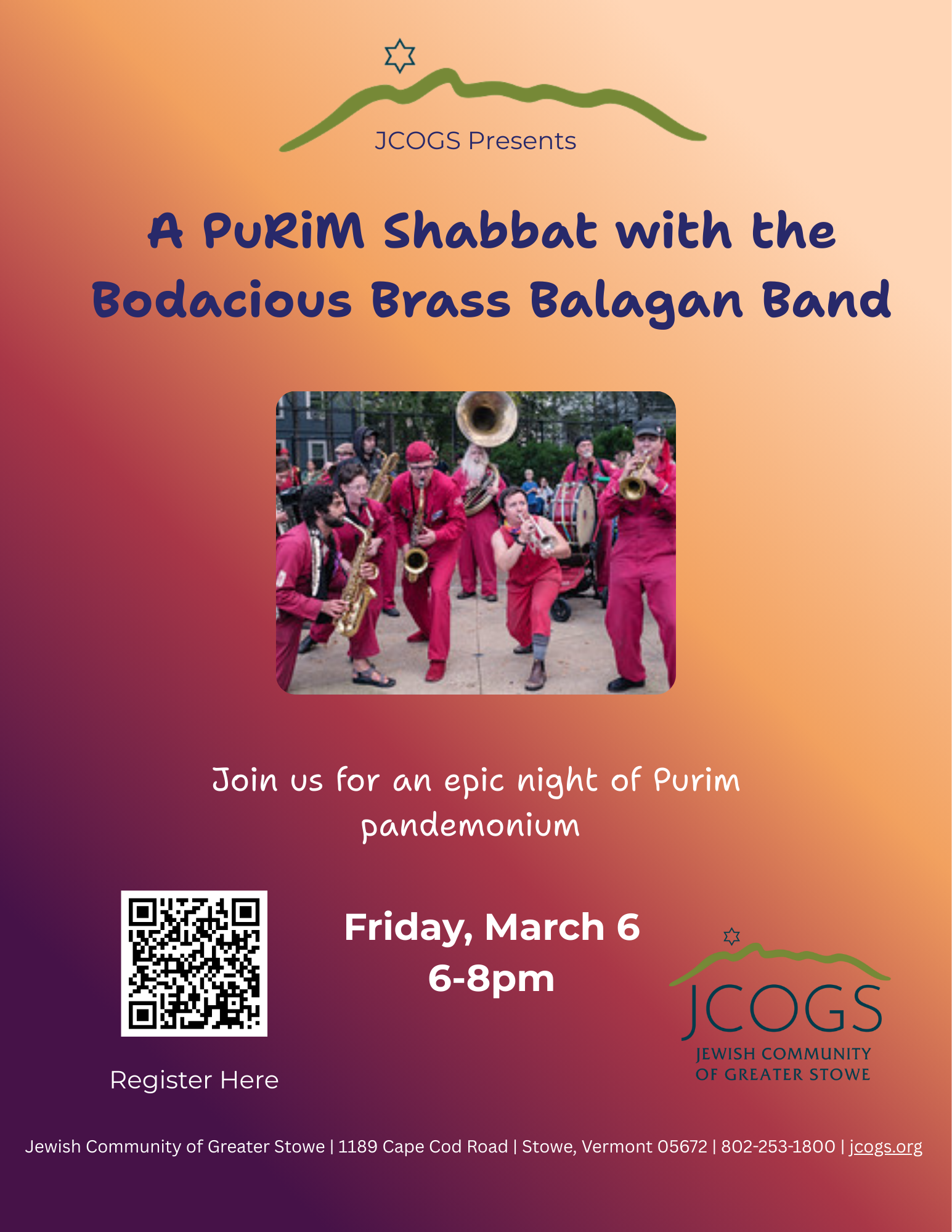 A PuRim Shabbat with the Bodacious Brass Balagan Band
