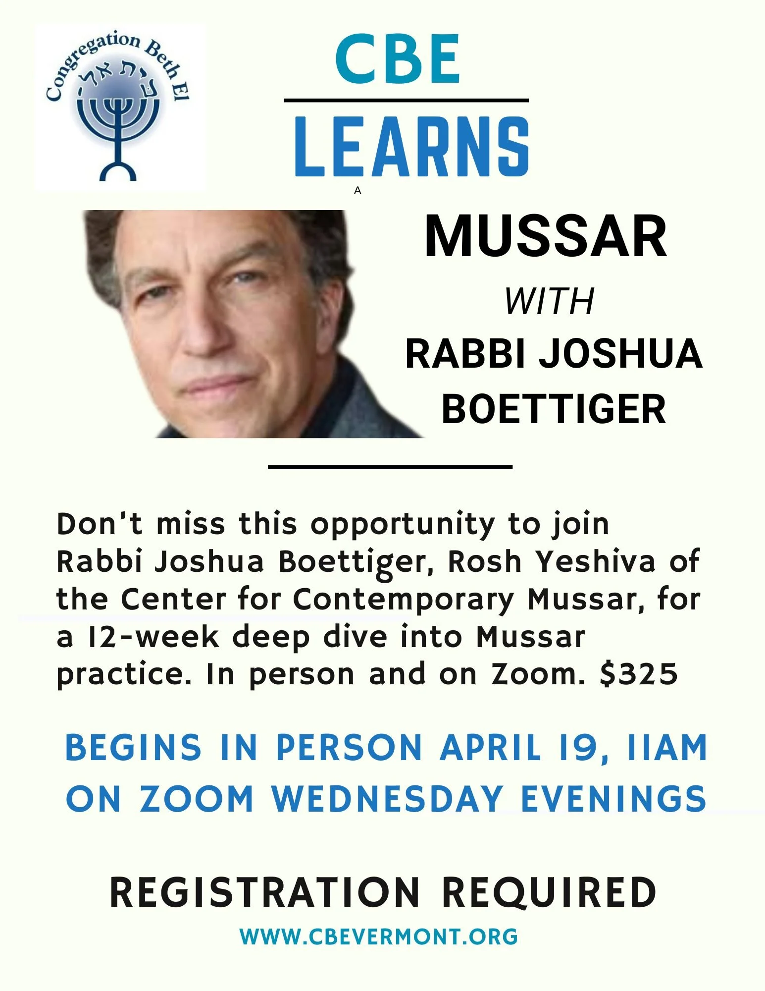 Mussar Class with Rabbi Joshua Boettiger
