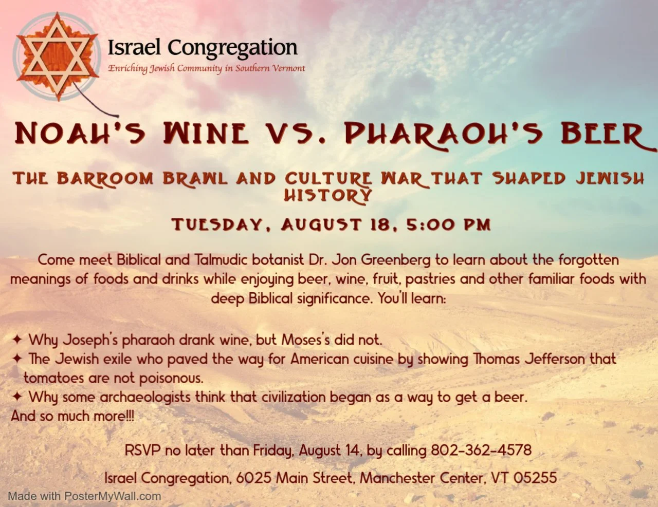 Noah’s Wine vs. Pharaoh’s Beer