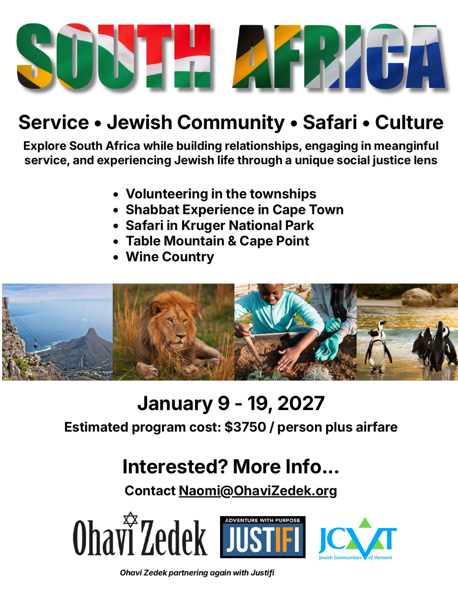 VT Jewish Community trip to S Africa - Informational meeting on Zoom