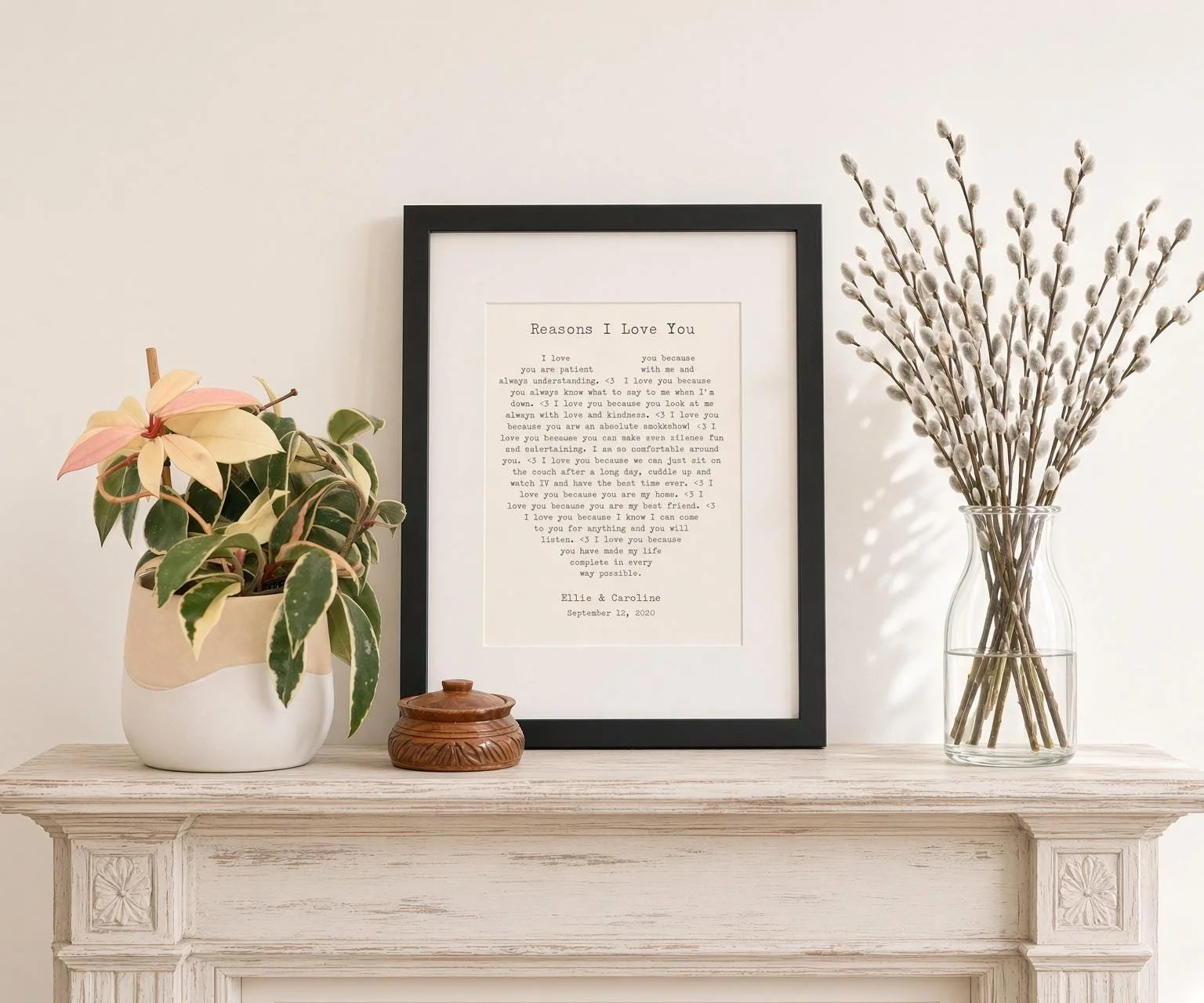 Personalized Reasons I Love You Heart Print - Framed 11x14 Anniversary Gift - photo 10
