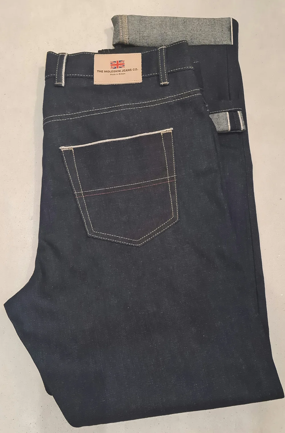 Women's British Raw Selvedge Denim- Dark Blue Mid Blue — The