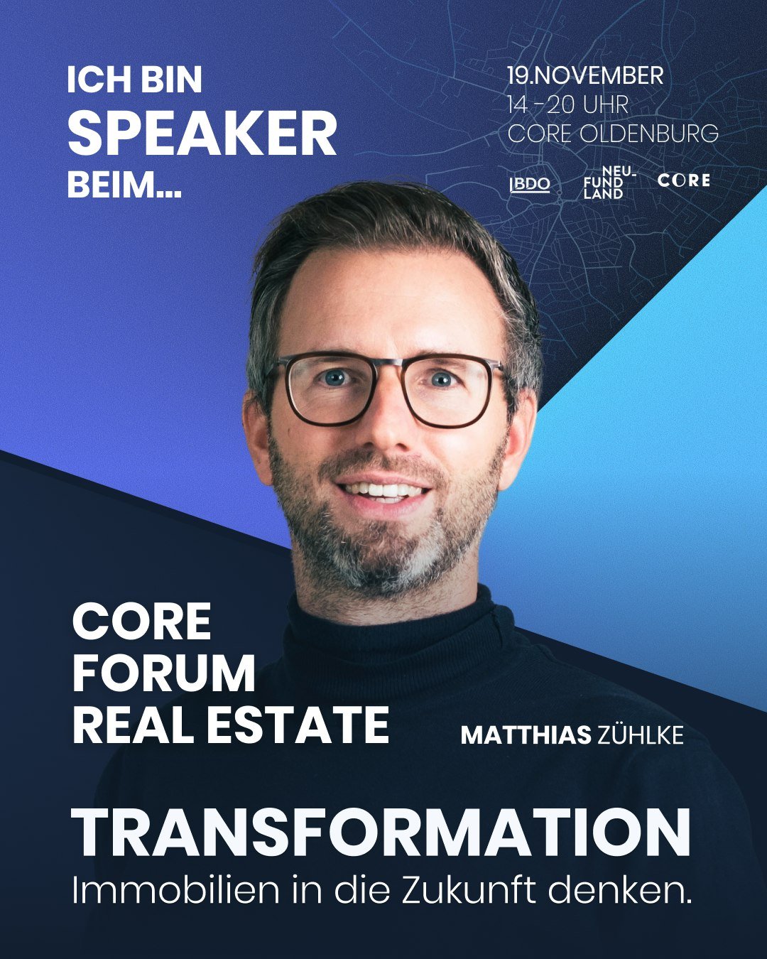 🎤 Speaker Nummer zwei f&uuml;r das CORE FORUM REAL ESTATE 2026: Matthias Z&uuml;hlke

Als Gesch&auml;ftsf&uuml;hrer der syte GmbH und Architekt besch&auml;ftigt er sich mit einer entscheidenden Frage: Wie kann KI die Immobilienbranche effizienter ma