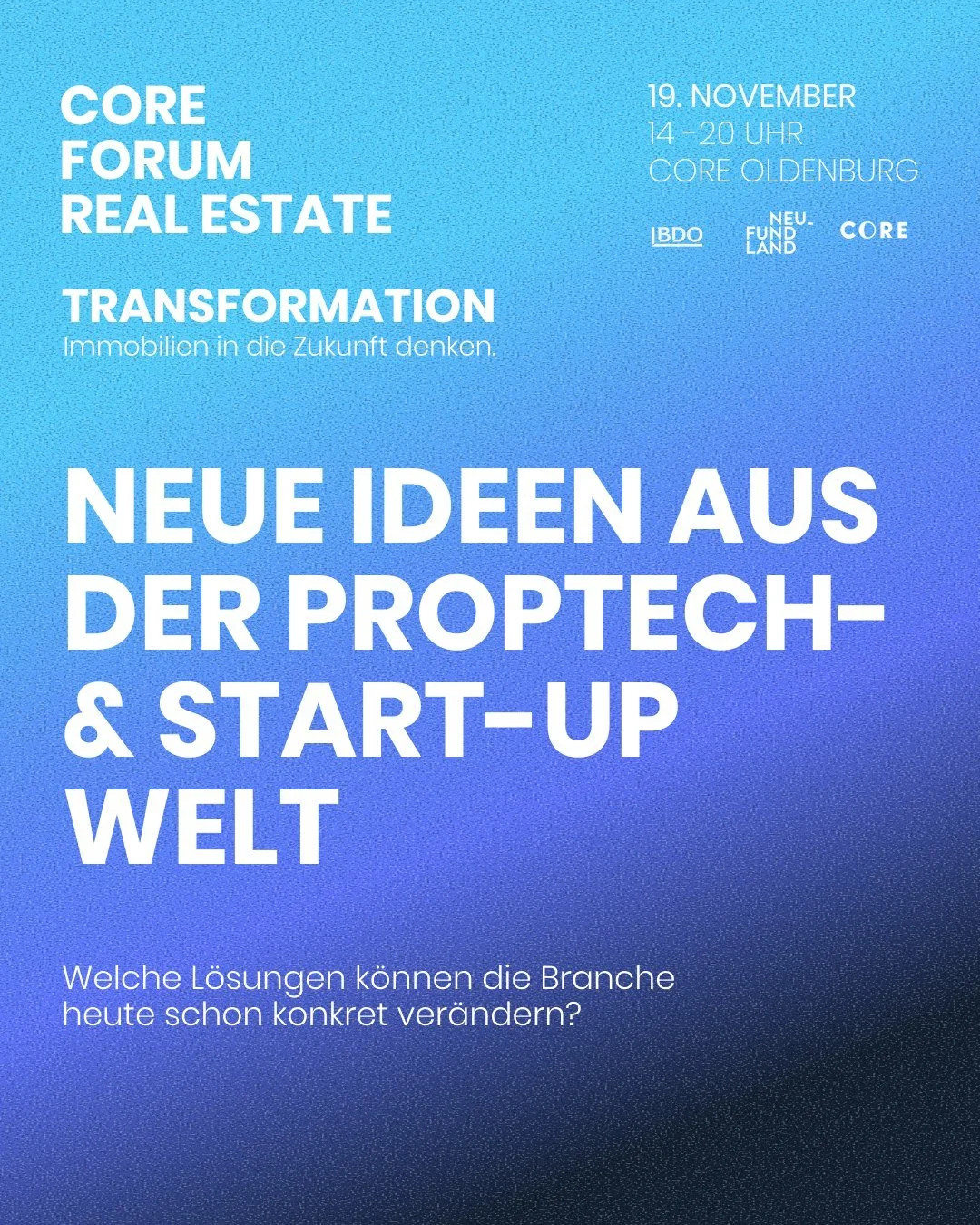🚀 Neue Ideen aus der PropTech- &amp; Start-up-Welt

Welche L&ouml;sungen k&ouml;nnen die Immobilienbranche schon heute konkret ver&auml;ndern?

Innovative Technologien und neue Gesch&auml;ftsmodelle bringen frischen Wind in die Branche. PropTechs un
