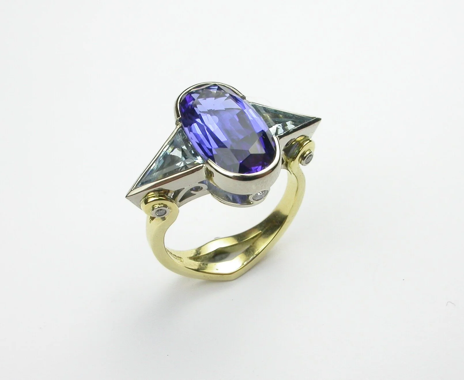 Tanzanite and Aqua-marine ring.JPG