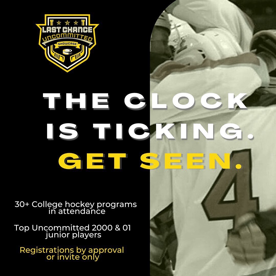 Hey 00/01&rsquo;s - the ⏰ is ticking on getting your commitment. Here&rsquo;s your chance. Get seen.

**LINK IN BIO**
.
.
.
.
#juniorhockey #usphl #usphlpremier #nahl #ncdc #ehl #eshow #juniorhockeylife #juniorhockeylifestyle #ncaahockey #ncaahockeyc