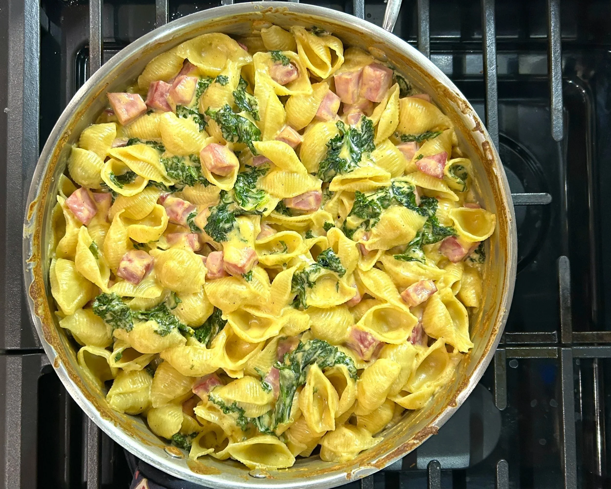 Cheesy Ham &amp; Kale Pasta Bake