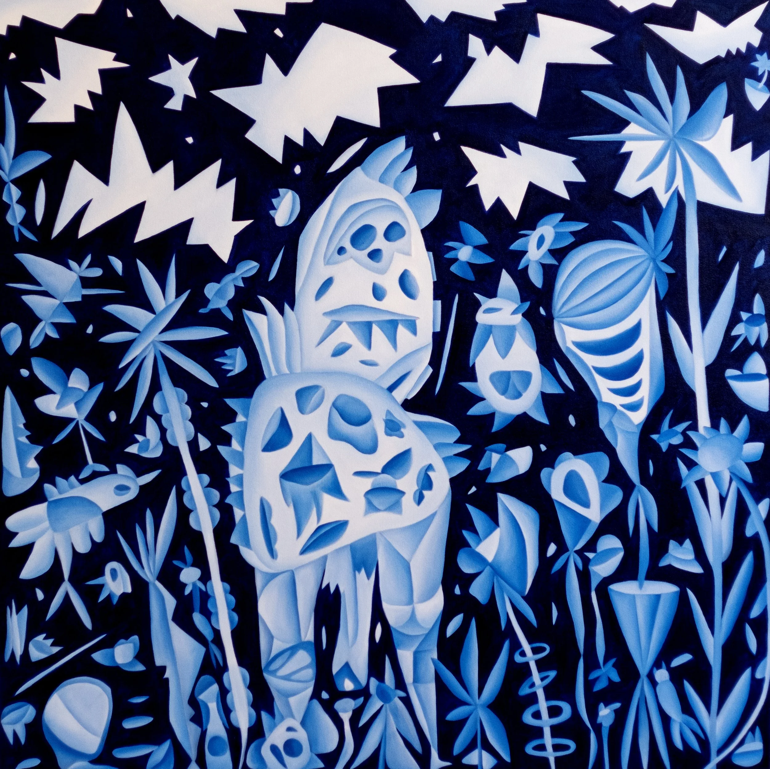  Afkanil Strolls, Night Blooming Flowers
oil on canvas 100 cm x 100 cm, 2025